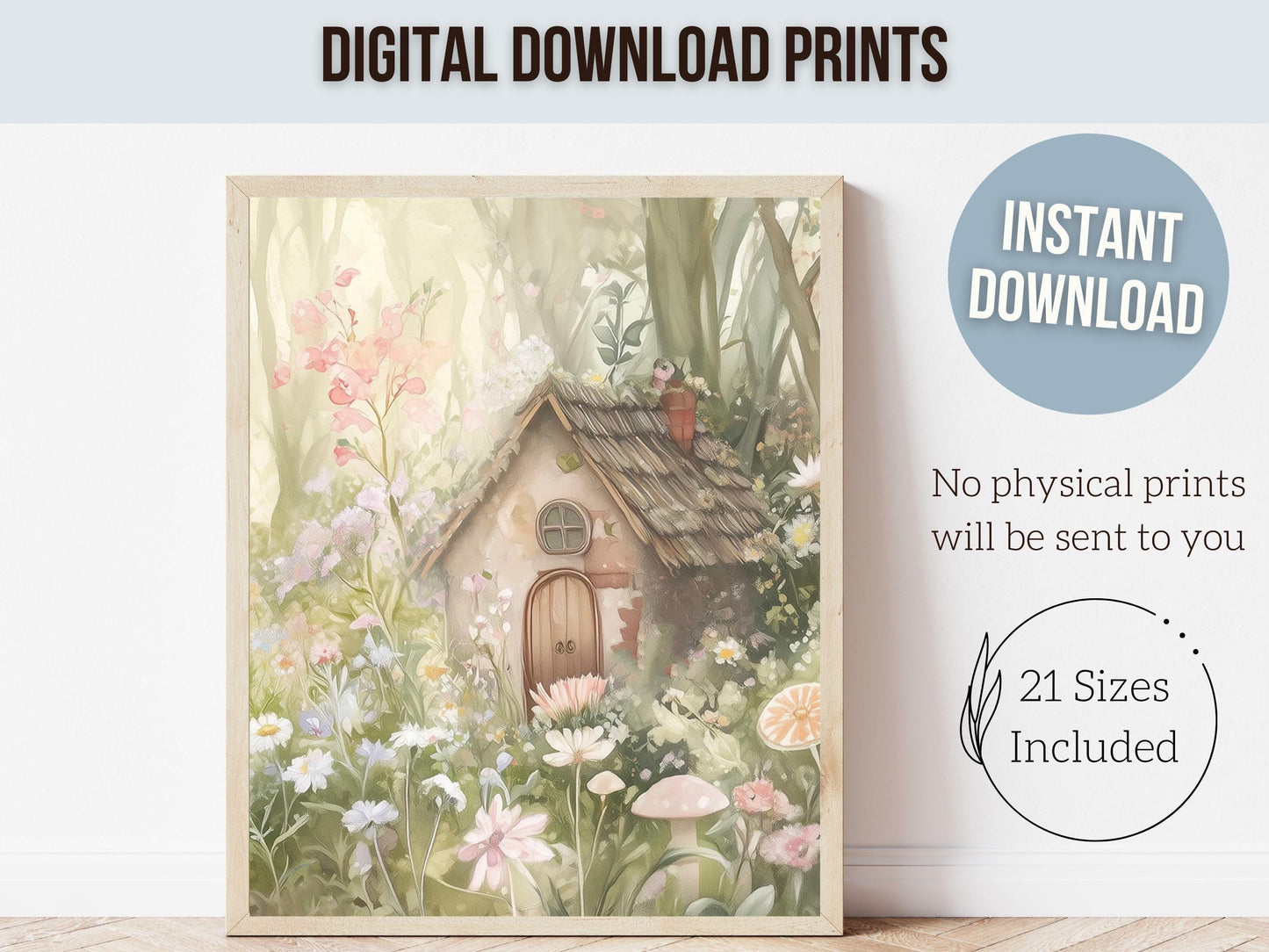 Wildflower Fairy Garden Nursery Prints, Baby Girl Woodland Forest Fairy Nursery Decor, Fairies Nursery Wall Art Fairy Room Digital Prints