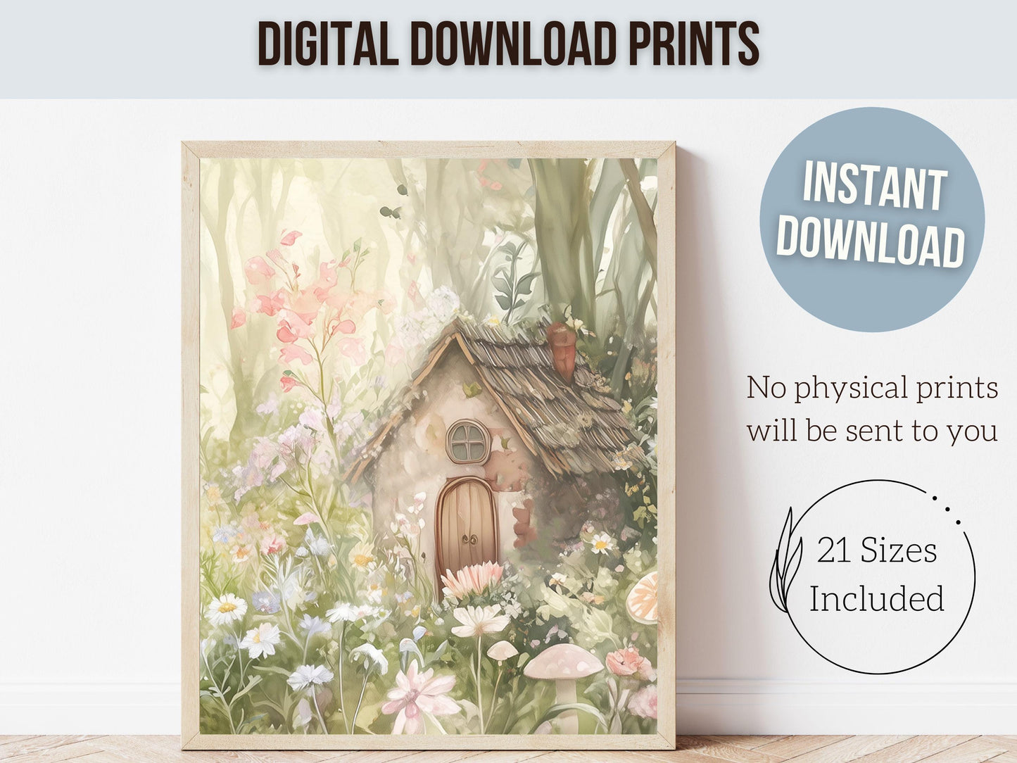 Wildflower Fairy Garden Nursery Prints, Baby Girl Woodland Forest Fairy Nursery Decor, Fairies Nursery Wall Art Fairy Room Digital Prints