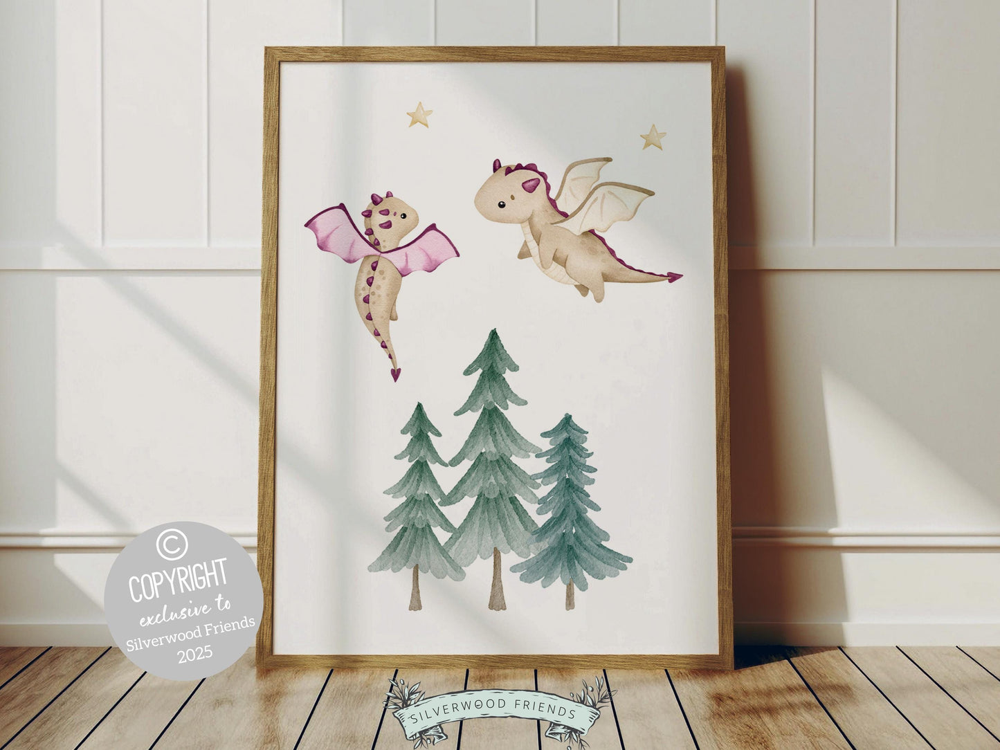 Baby Dragon Nursery Prints Set of 8, Girls Dragon Nursery Decor, Fairytale Dungeons Dragons Nursery Wall Art, Fantasy Nursery Digital Prints