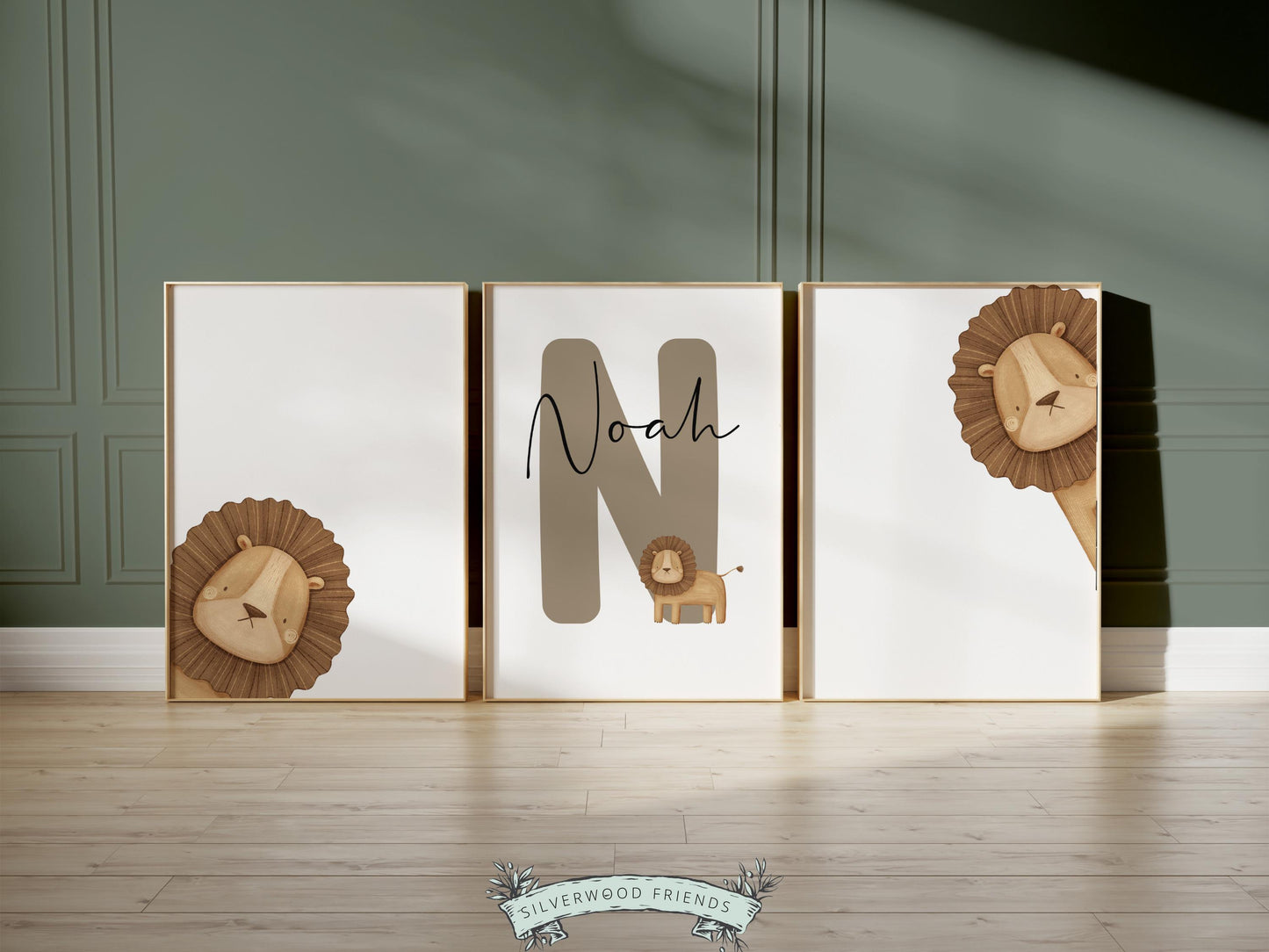 Peeking Safari Lion Nursery Prints, Safari Animal Nursery Decor, Kids Room Lion Wall Decor, Toddler Boys Jungle Lion Nursery Digital Prints