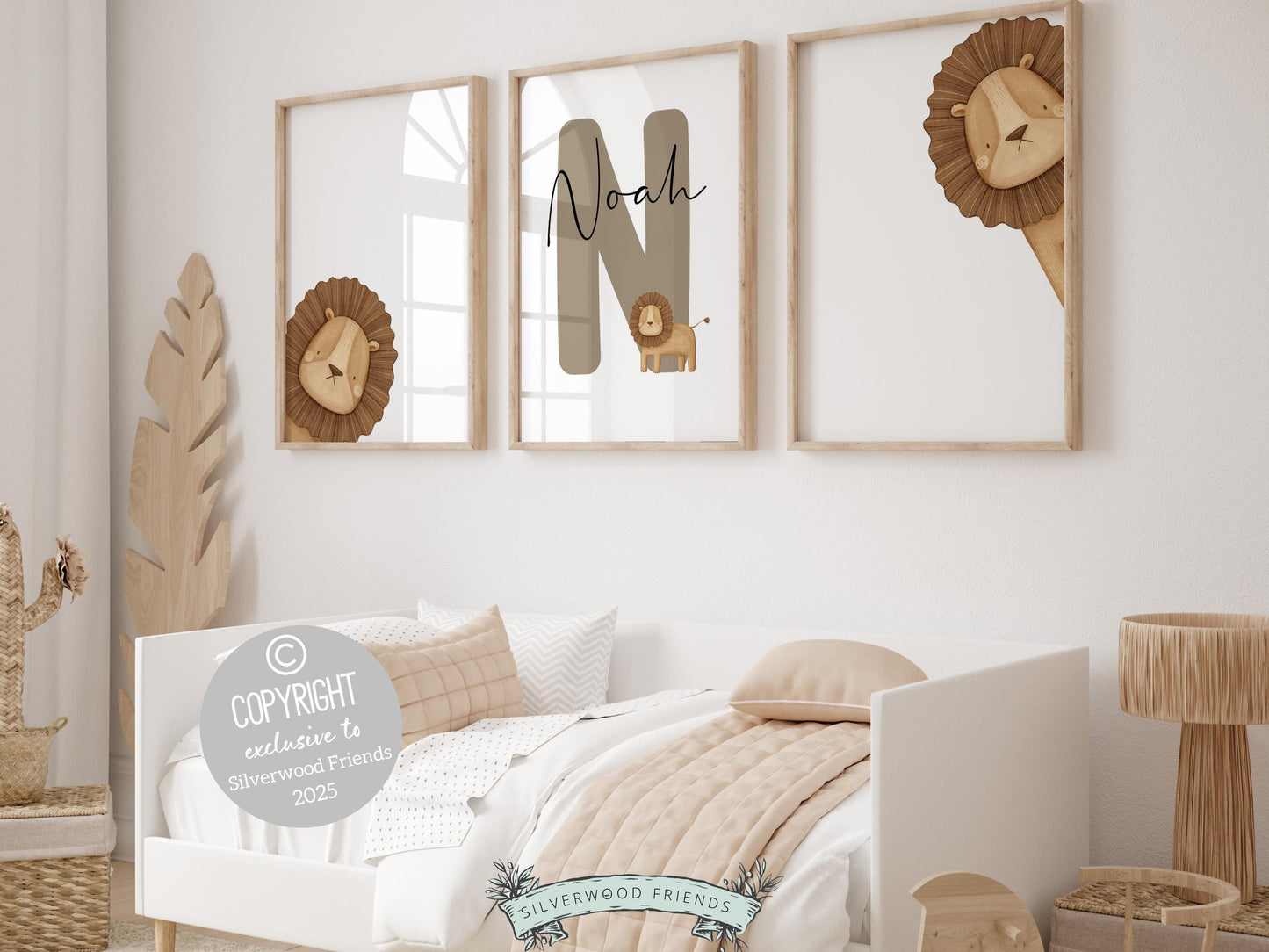 Create a personalised touch in your babys nursery or gift a cherished keepsake with our gorgeous safari nursery prints with peeking lions. It's perfect for your safari nursery decor and also makes a unique gender neutral baby shower gift.