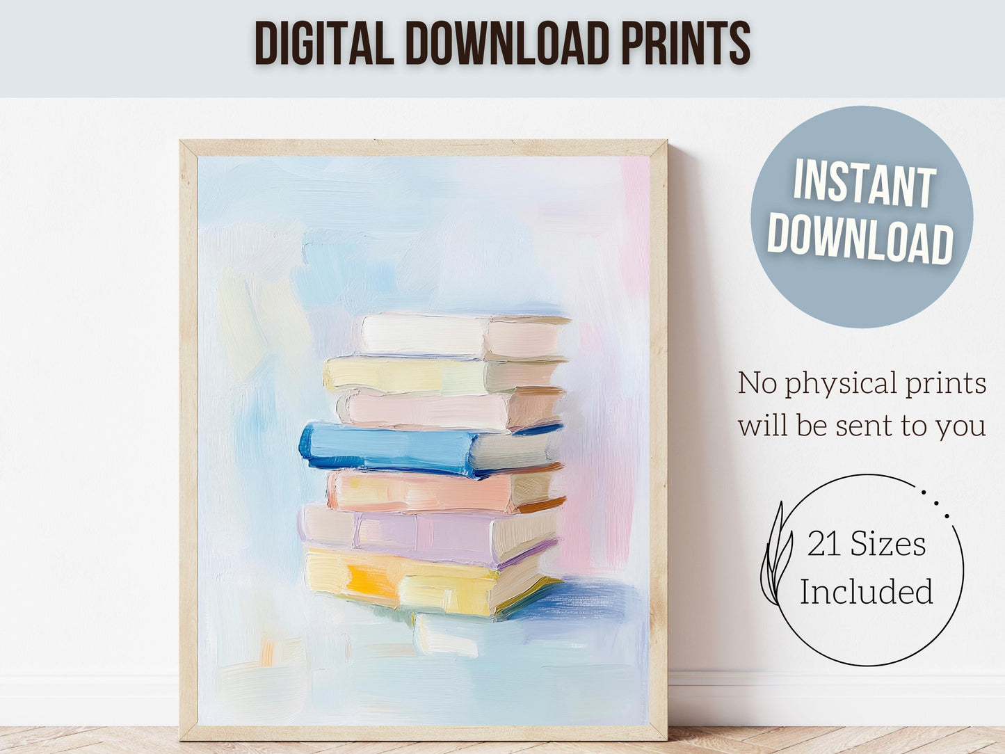 Pastel Book Poster Print, Pastel Book Nook Library Wall Art Print, Pink Girly Dorm Room Bookish Wall Decor, Apartment Wall Art Digital Print