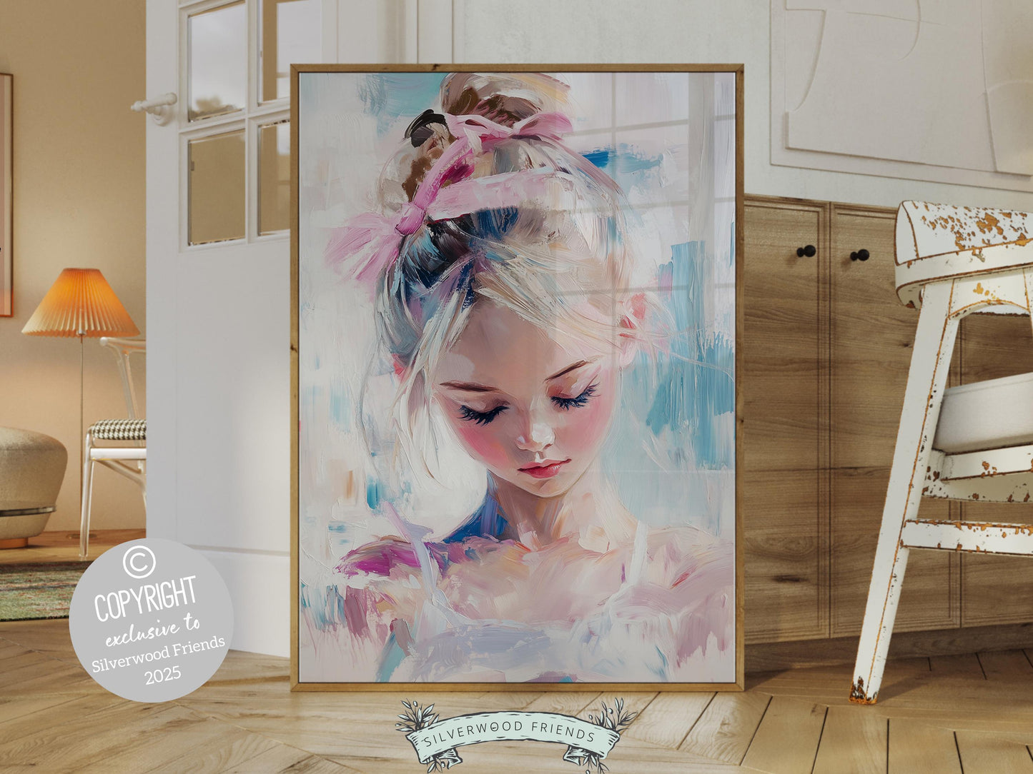 Little Girl Ballet Print, Pink Baby Girl Ballerina Nursery Wall Art, Trendy Teen Ballet Dancer Bedroom Ballerina Wall Decor Digital Print