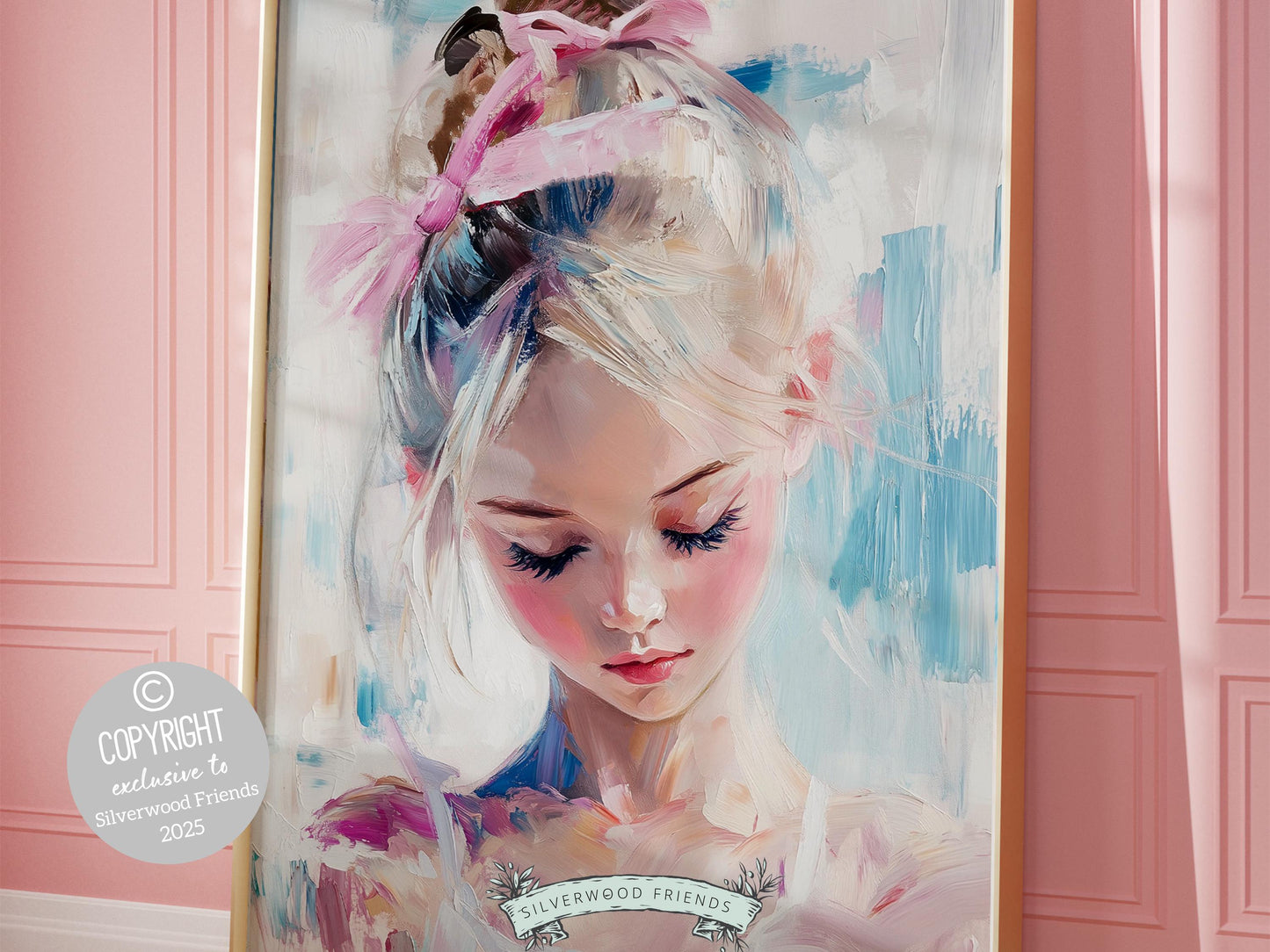 Little Girl Ballet Print, Pink Baby Girl Ballerina Nursery Wall Art, Trendy Teen Ballet Dancer Bedroom Ballerina Wall Decor Digital Print