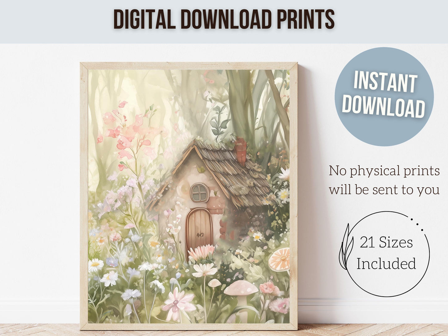 Wildflower Fairy Garden Nursery Prints, Baby Girl Woodland Forest Fairy Nursery Decor, Fairies Nursery Wall Art Fairy Room Digital Prints