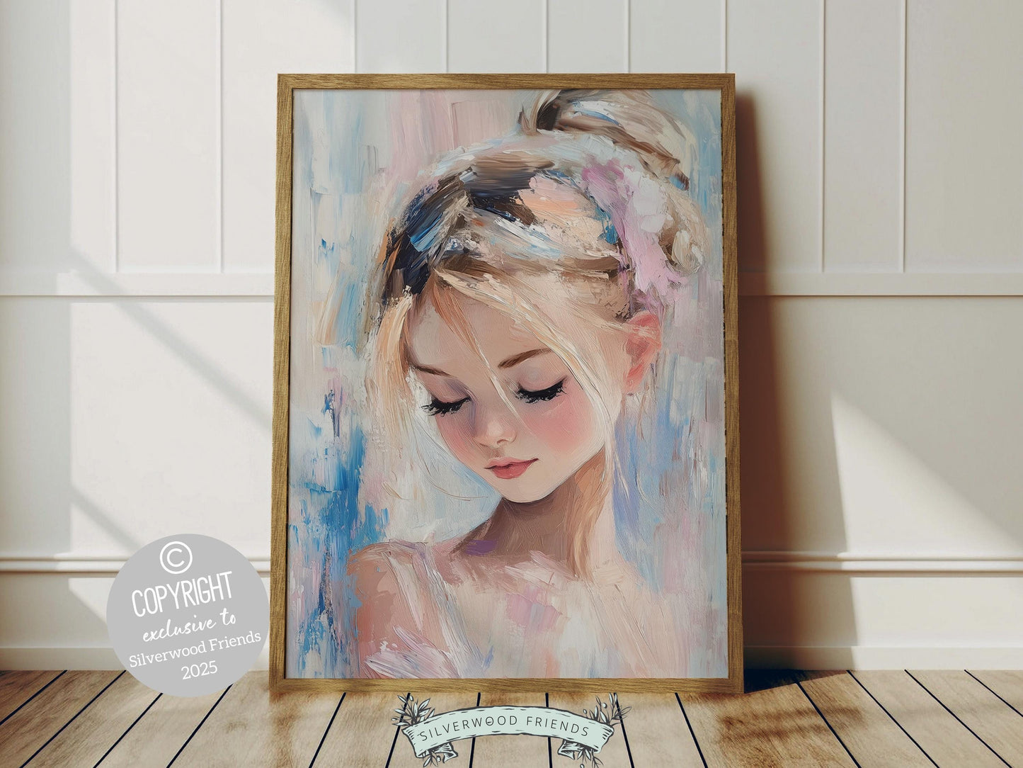 Ballet Dancer Print, Pastel Ballerina Wall Decor, Baby Girl Nursery Wall Art,Trendy Pink Blue Ballet Teen Dorm Room Wall Decor Digital Print