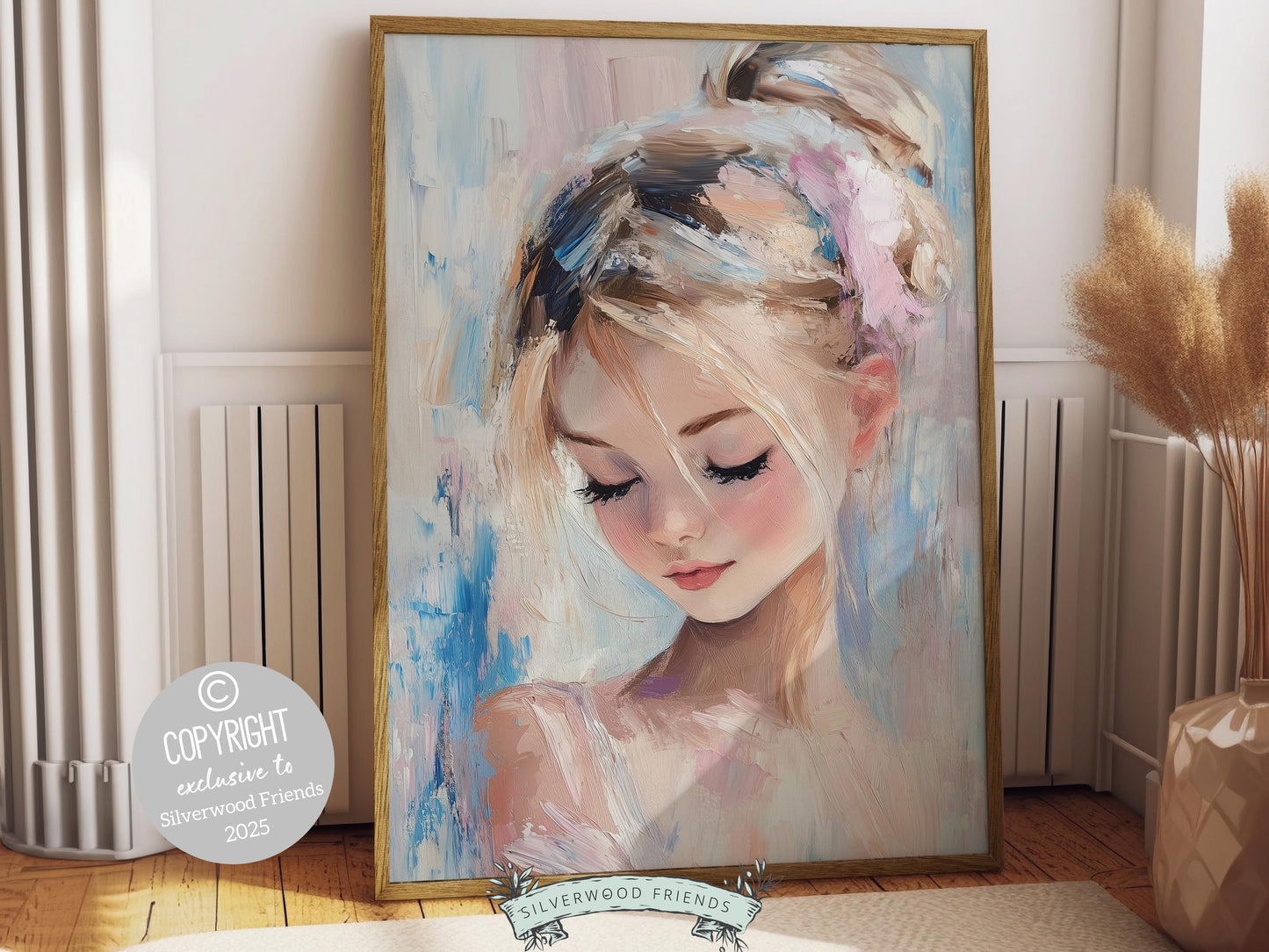 Ballet Dancer Print, Pastel Ballerina Wall Decor, Baby Girl Nursery Wall Art,Trendy Pink Blue Ballet Teen Dorm Room Wall Decor Digital Print