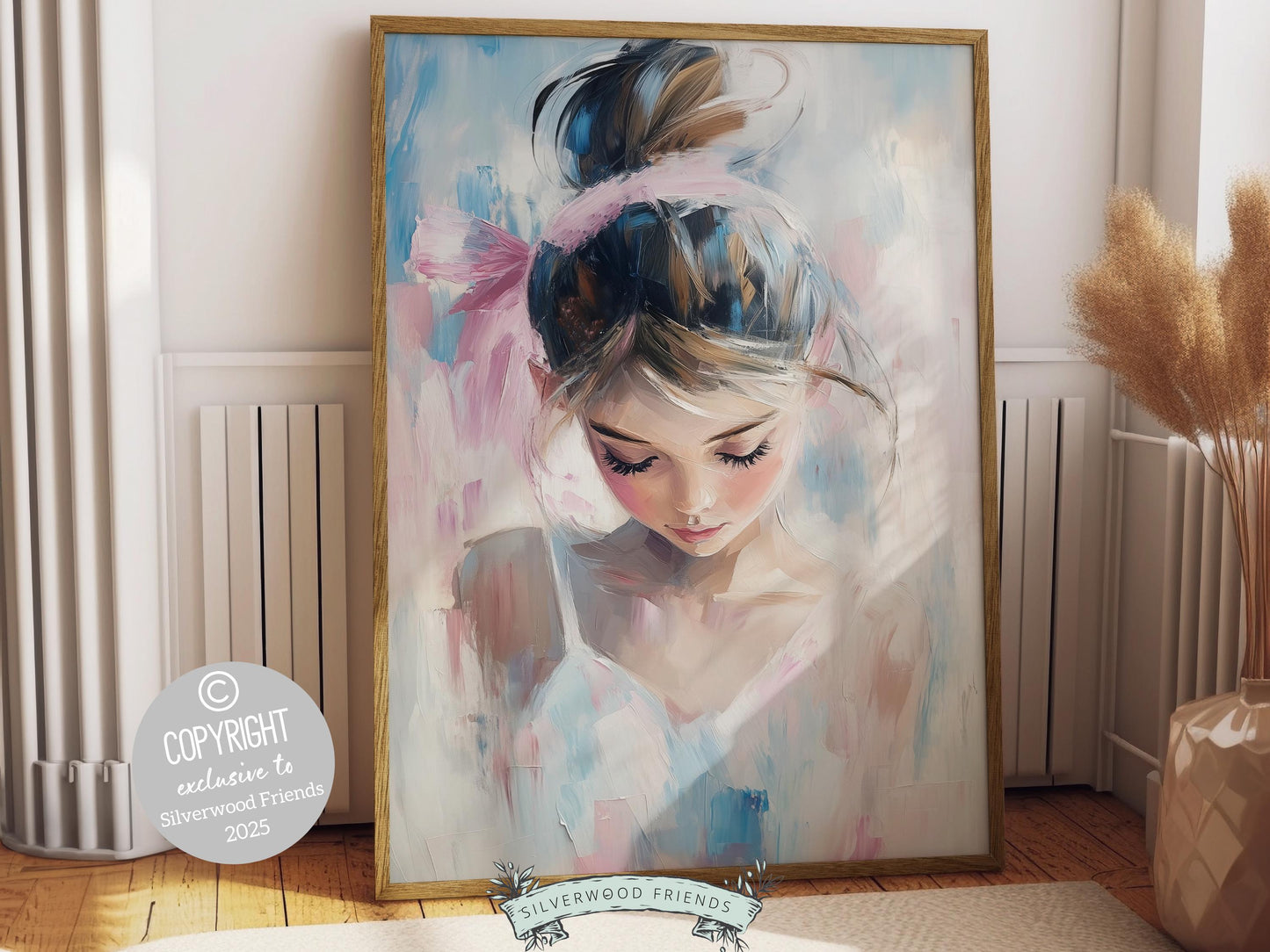Ballet Dancer Print, Pastel Ballerina Wall Decor, Baby Girl Nursery Wall Art,Trendy Pink Blue Ballet Teen Dorm Room Wall Decor Digital Print