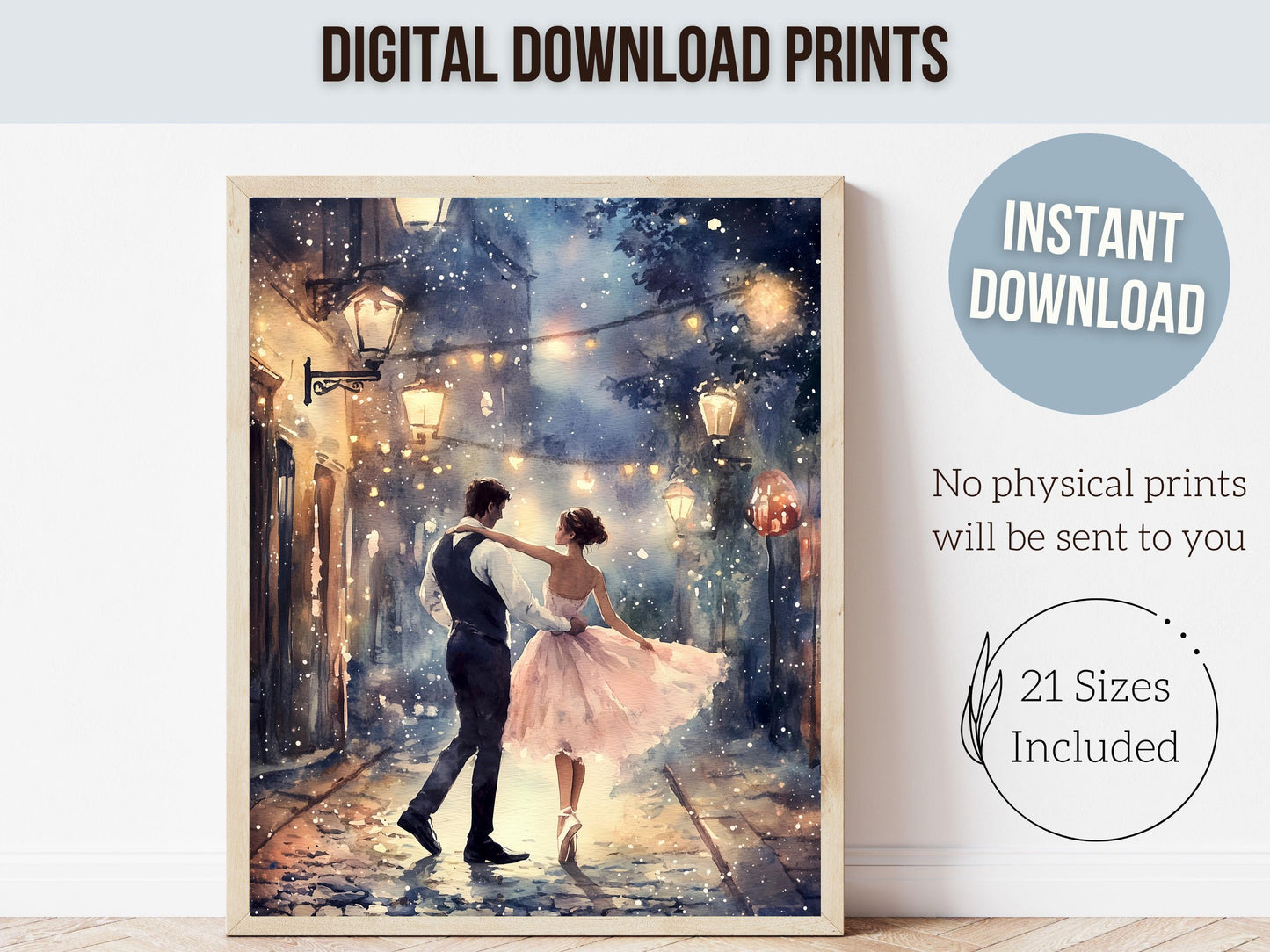 Ballet Christmas Print, Romantic Valentines Printable Wall Art, Festive Christmas Holiday Decor,Ballerina Nutcracker Christmas Digital Print
