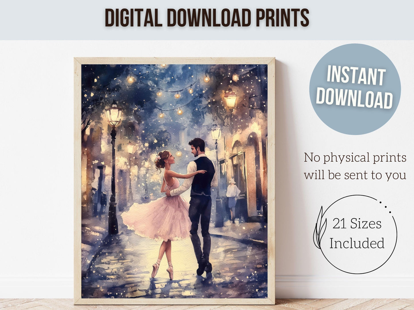 Romantic Ballet Christmas Print, Moody Valentines Printable Wall Art, Festive Christmas Nutcracker Vintage Holiday Decor Digital Print Gift