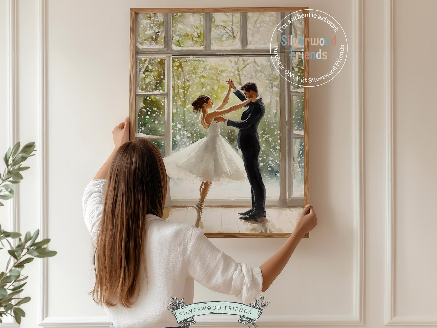 Romantic Ballet Christmas Print, Winter Wedding Printable Wall Art, Festive Christmas Nutcracker Vintage Holiday Hosting Decor Digital Print