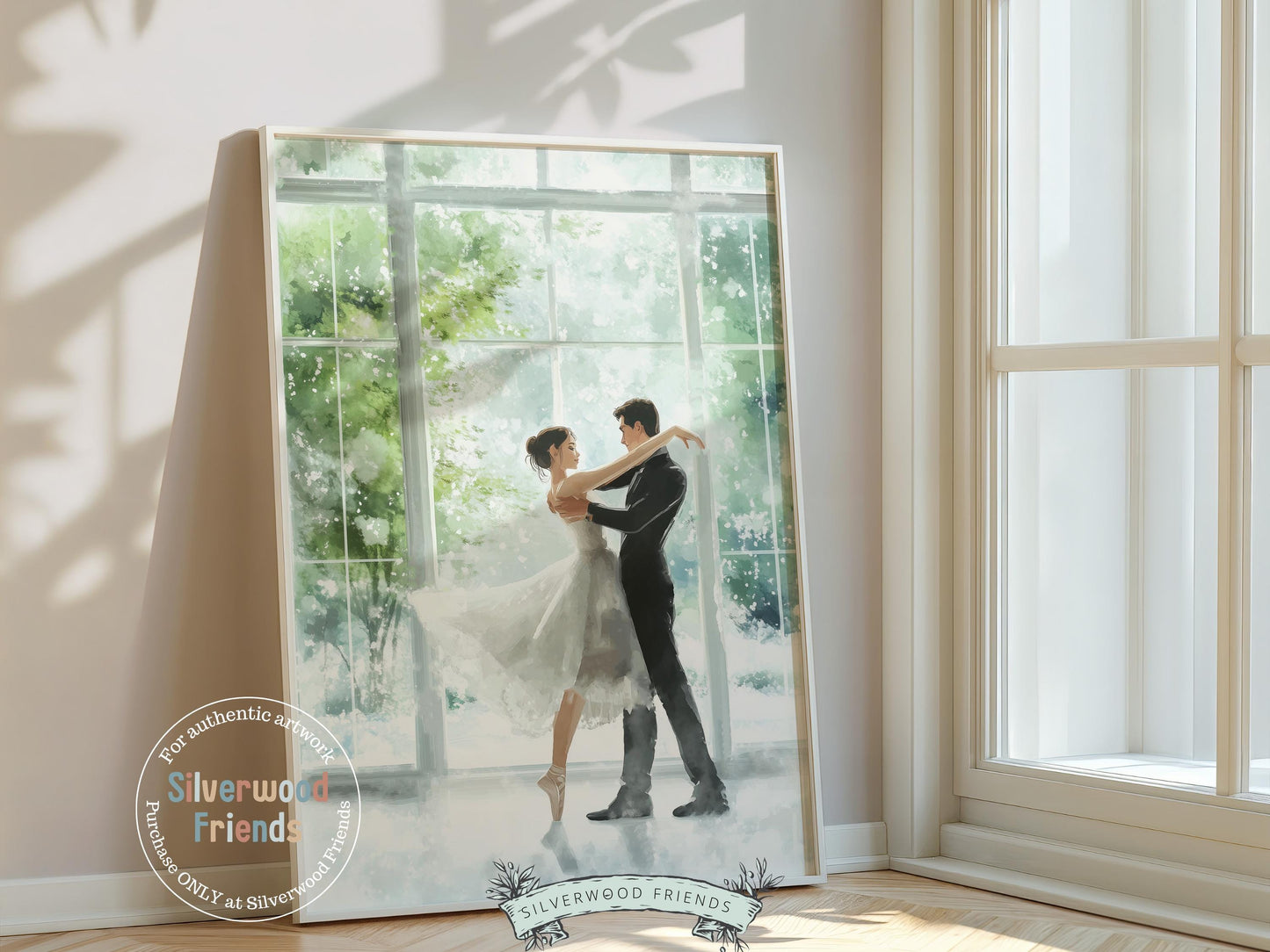 Romantic Ballet Christmas Print, Winter Wedding Printable Wall Art, Festive Christmas Nutcracker Vintage Holiday Hosting Decor Digital Print