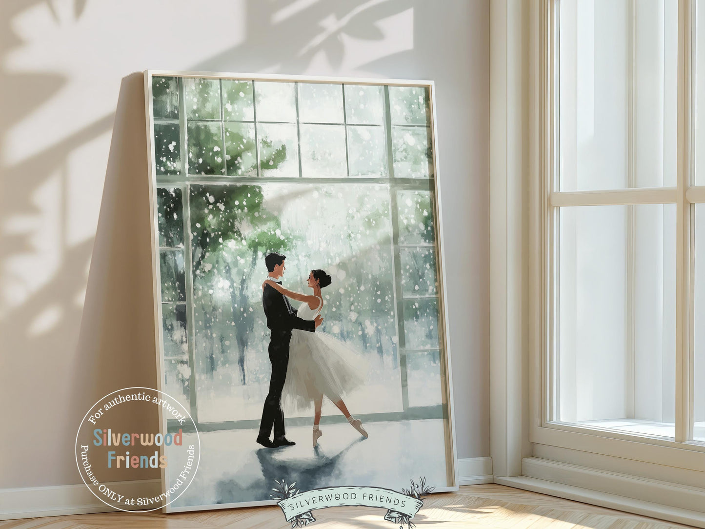 Romantic Ballet Christmas Print, Winter Wedding Printable Wall Art, Festive Christmas Nutcracker Vintage Holiday Hosting Decor Digital Print