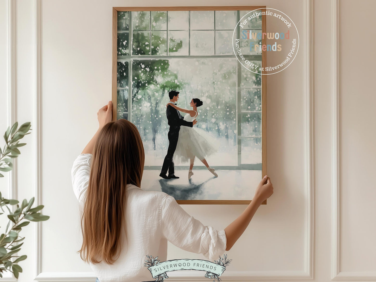 Romantic Ballet Christmas Print, Winter Wedding Printable Wall Art, Festive Christmas Nutcracker Vintage Holiday Hosting Decor Digital Print