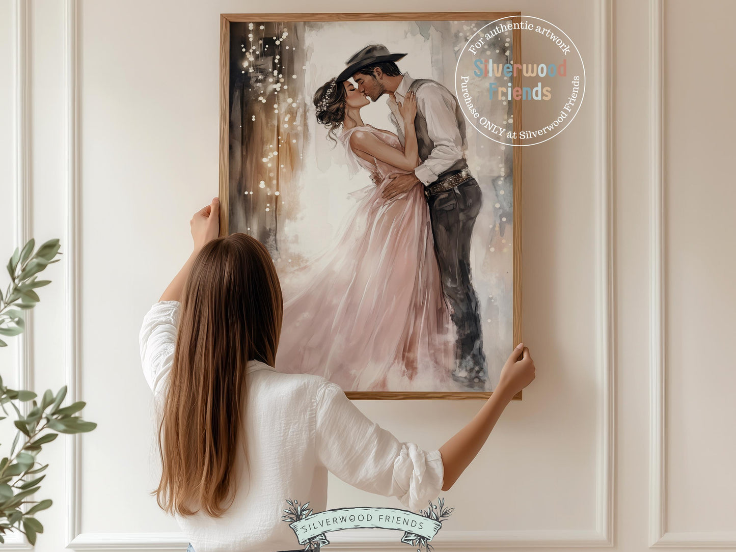 Western Wedding Print, Pink Cowboy Cowgirl Printable Wall Art, Engagement Present, Rustic Country Farmhouse Wedding Decor Gift Digital Print