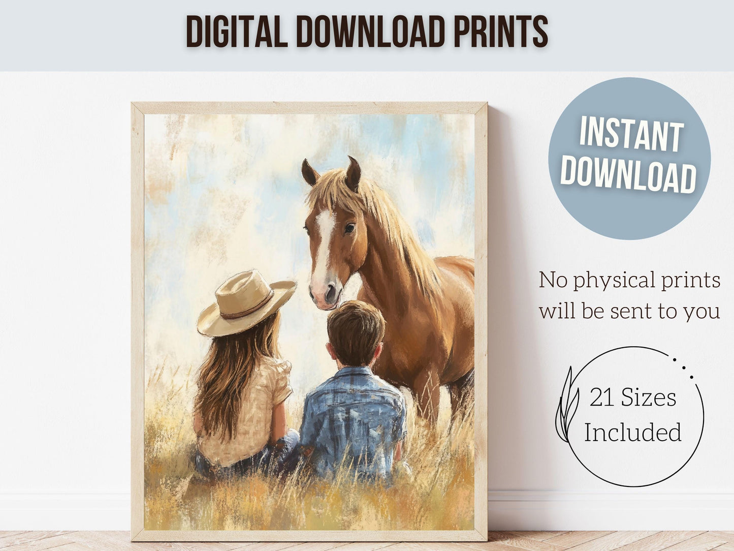 Cowboy Nursery Print, Cowgirl Western Horse Nursery Decor, Rustic Farmhouse Toddler Decor, Kids Country Farm Nursery Wall Art Digital Print