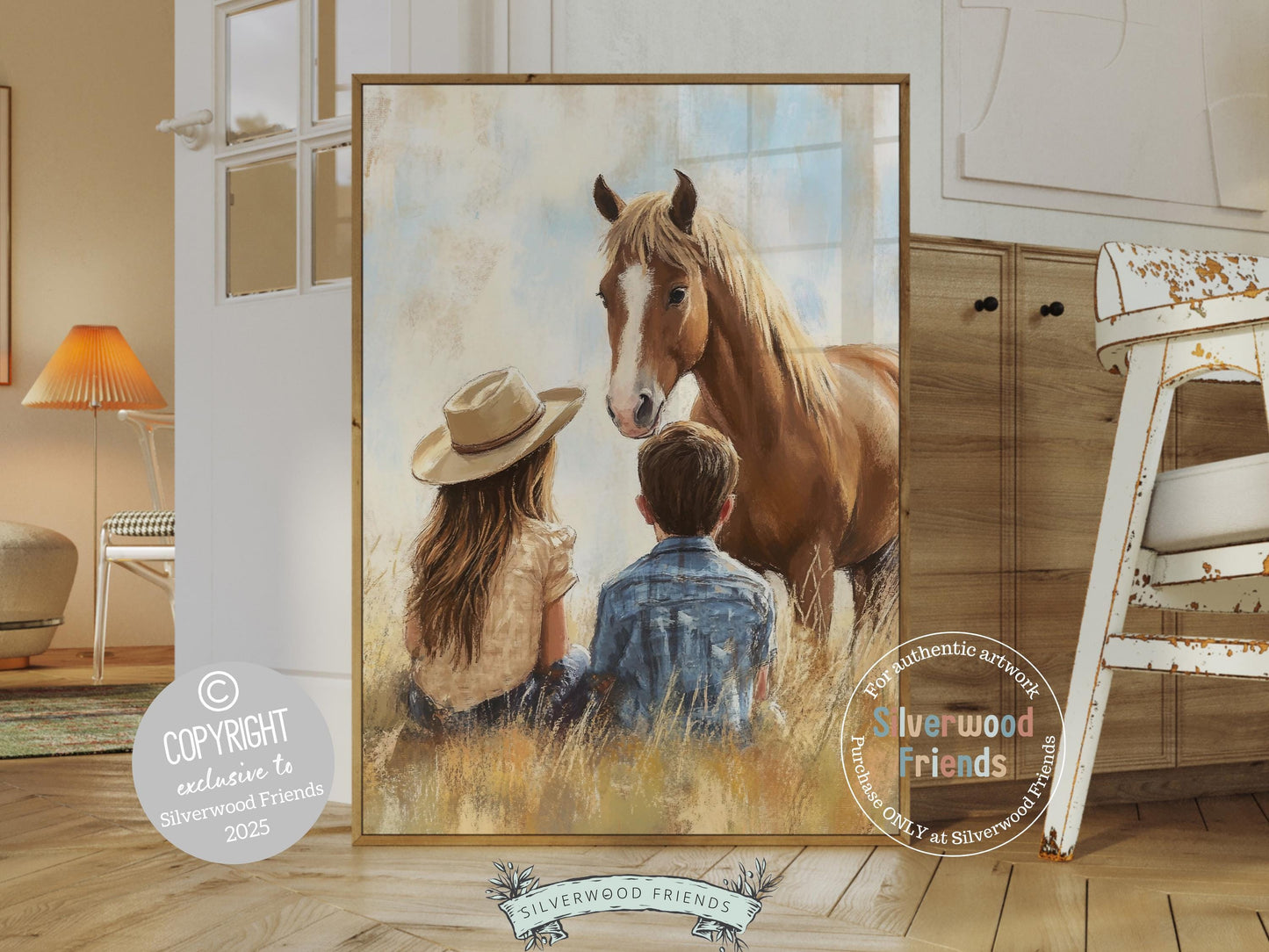 Cowboy Nursery Print, Cowgirl Western Horse Nursery Decor, Rustic Farmhouse Toddler Decor, Kids Country Farm Nursery Wall Art Digital Print