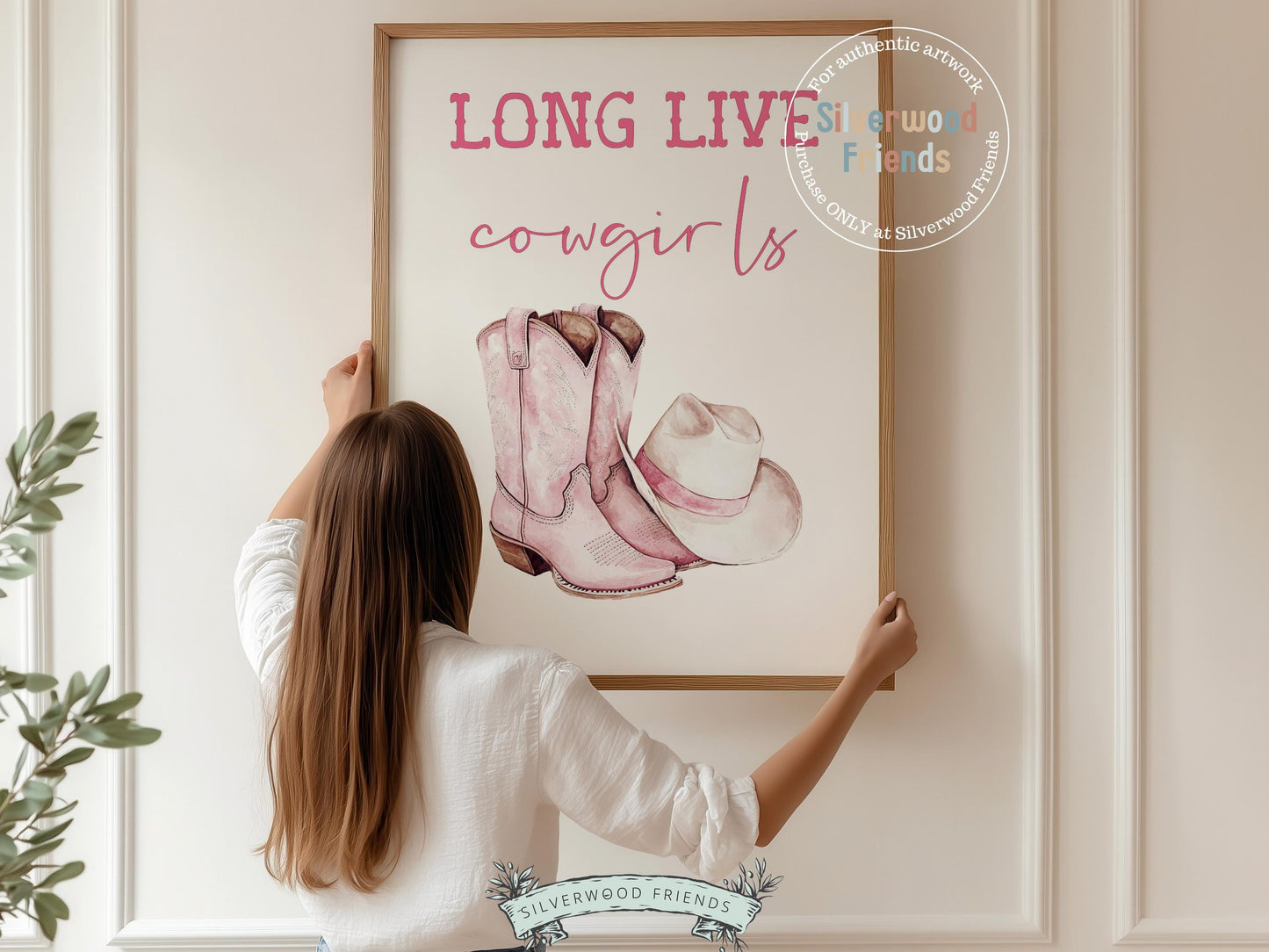 Pink Cowboy Hat Boots Print, Long Live Cowgirls Print, Country Coastal Cowgirl Nursery Print, Teen Girl Country Western Decor Digital Print