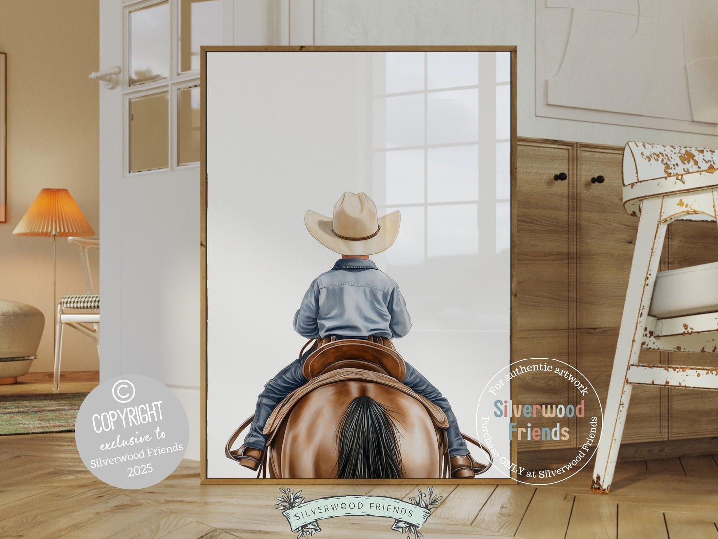 Cowboy Nursery Print, Cowboy Nursery Decor, Baby Boys Western Nursery Decor, Little Boy Cowboy Horse Riding Nursery Wall Art Digital Print
