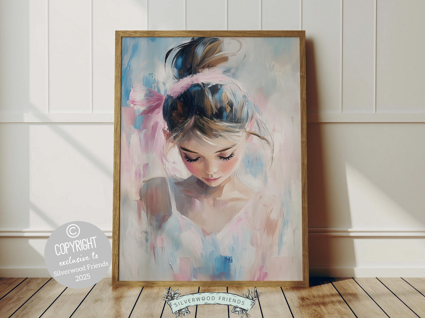 Ballet Dancer Print, Pastel Ballerina Wall Decor, Baby Girl Nursery Wall Art,Trendy Pink Blue Ballet Teen Dorm Room Wall Decor Digital Print