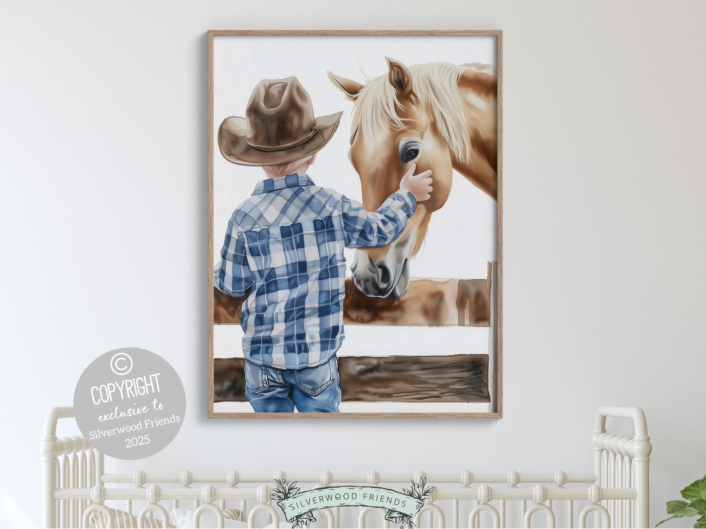 Cowboy Nursery Print, Cowboy Nursery Decor, Baby Boys Western Nursery Decor, Little Boy Cowboy Horse Riding Nursery Wall Art Digital Print