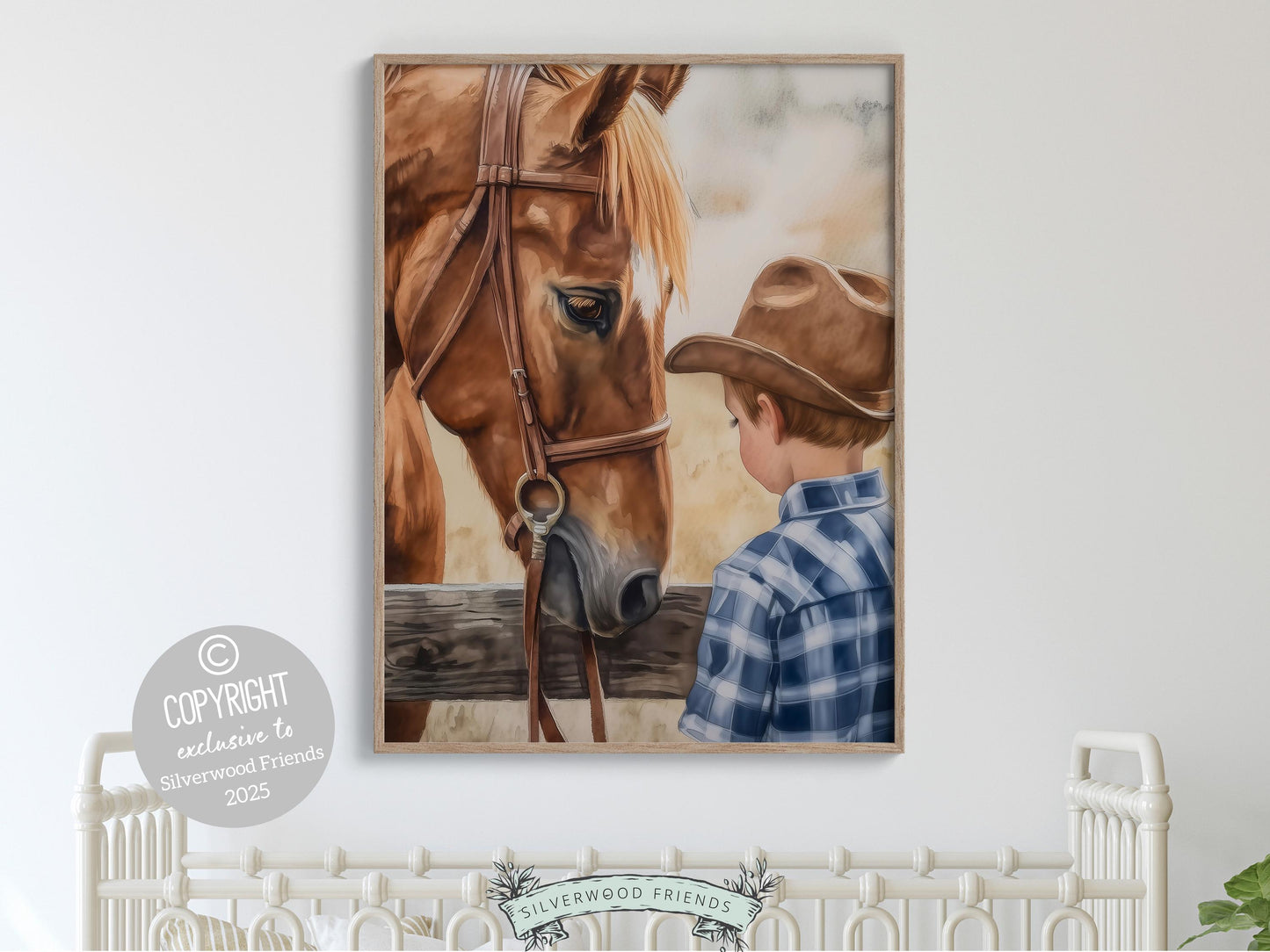Cowboy Nursery Print, Cowboy Nursery Decor, Baby Boy Western Nursery Decor,Little Boy Cowboy Hat Horse Riding Nursery Wall Art Digital Print