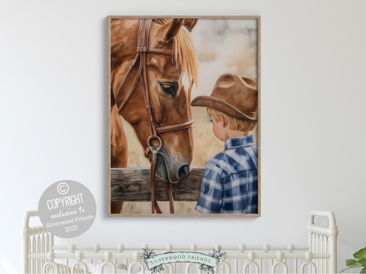 Cowboy Nursery Print, Cowboy Nursery Decor, Baby Boy Western Nursery Decor,Little Boy Cowboy Hat Horse Riding Nursery Wall Art Digital Print