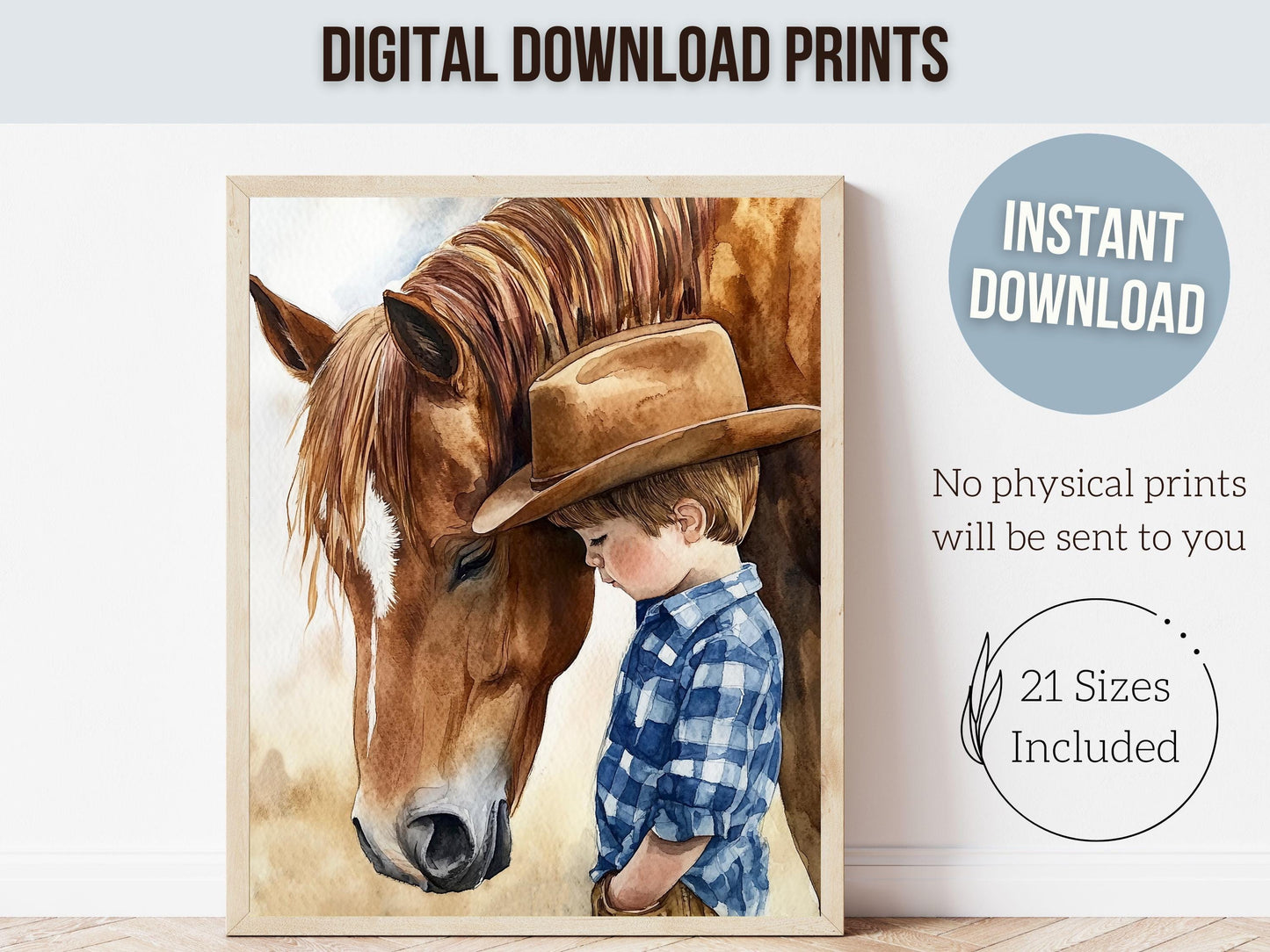 Cowboy Nursery Print, Cowboy Nursery Decor, Baby Boy Western Nursery Decor, Little Boy Toddler Cowboy Horse Nursery Wall Art Digital Print