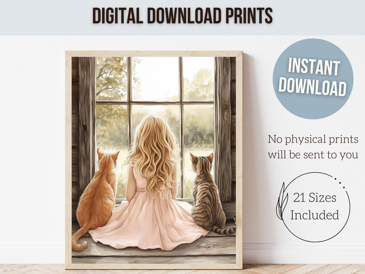 Cowgirl Nursery Print, Cowgirl Nursery Decor, Baby Girl Western Nursery Decor,Little Girl Farmhouse Tabby Cat Nursery Wall Art Digital Print