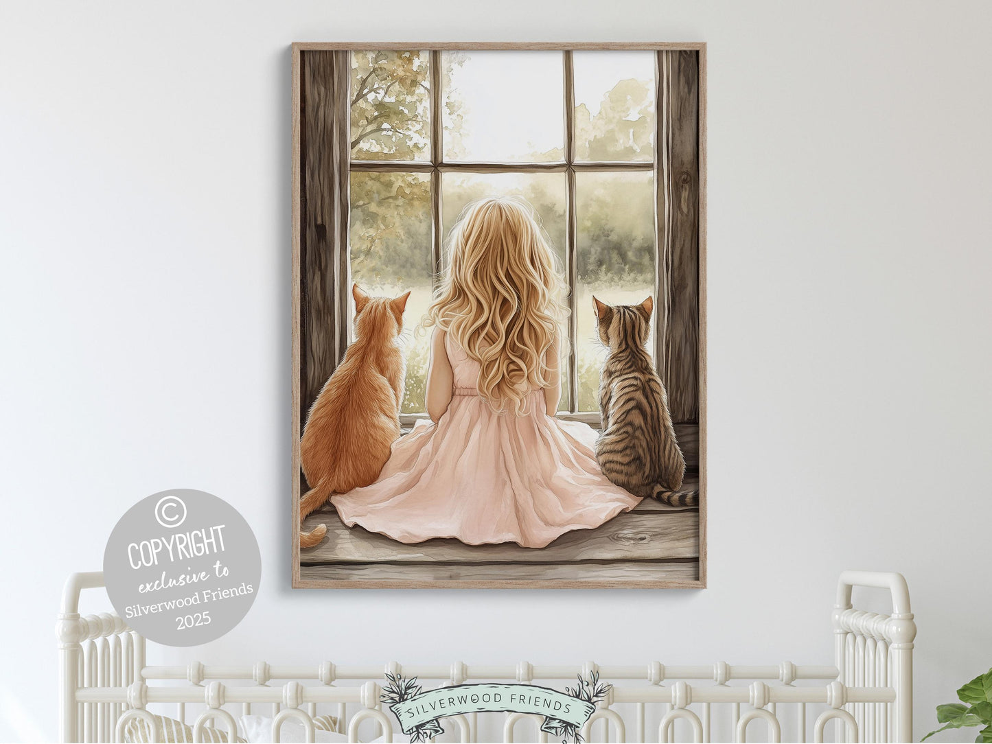 Cowgirl Nursery Print, Cowgirl Nursery Decor, Baby Girl Western Nursery Decor,Little Girl Farmhouse Tabby Cat Nursery Wall Art Digital Print