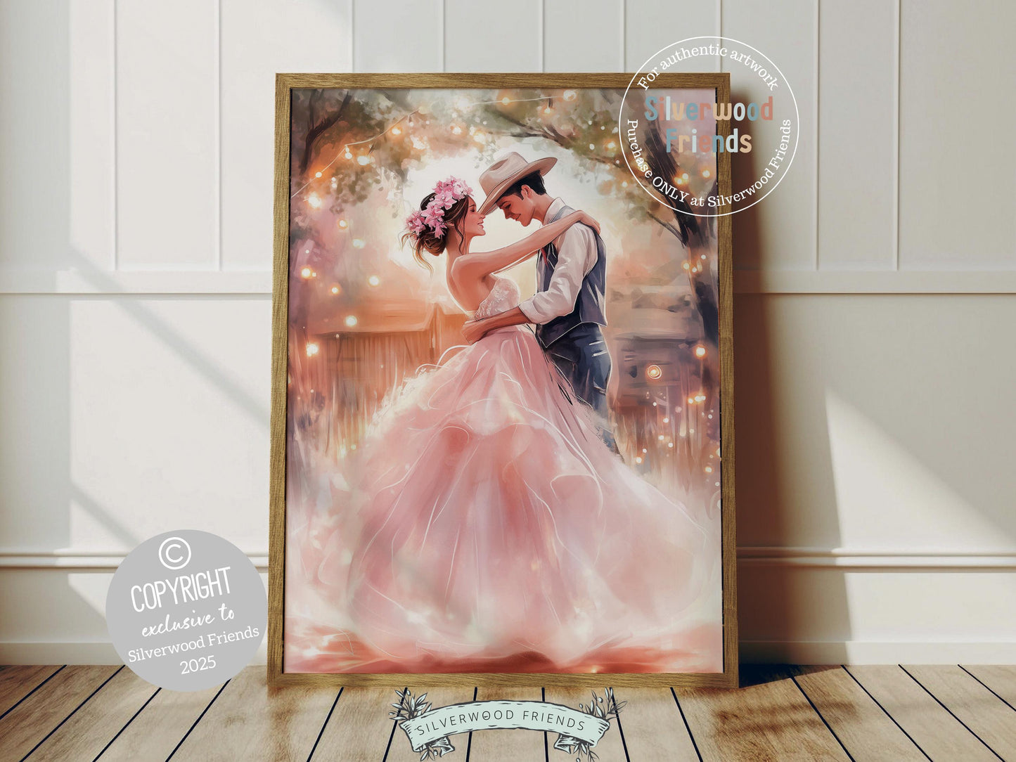 Embrace the magic of love with this enchanting couples print, beautifully capturing a heartfelt moment between a cowboy and his radiant bride. A perfect gift for Valentine's Day, Christmas, or a meaningful housewarming present, this romantic artwork brings timeless elegance and rustic charm to any space all year round!