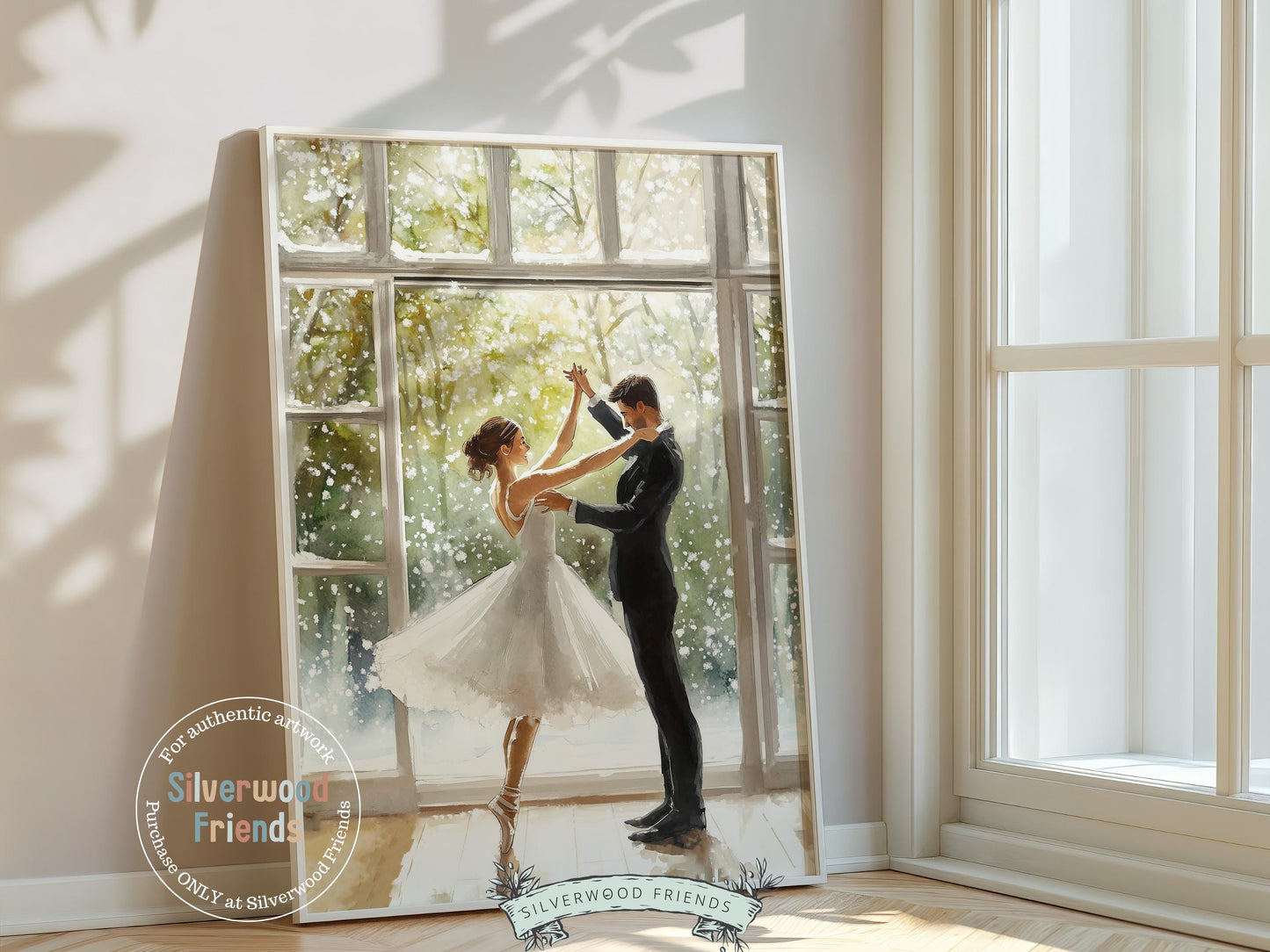 Romantic Ballet Christmas Print, Winter Wedding Printable Wall Art, Festive Christmas Nutcracker Vintage Holiday Hosting Decor Digital Print