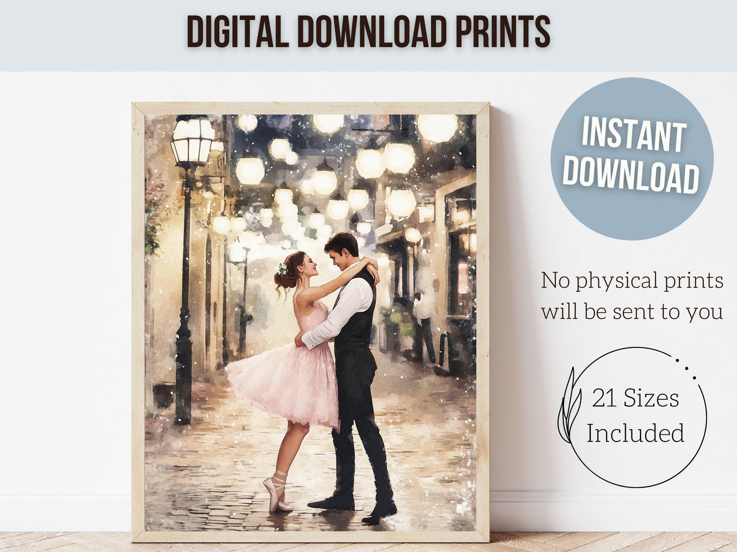 Romantic Ballet Christmas Print, Moody Valentines Printable Wall Art, Festive Christmas Nutcracker Vintage Holiday Host Decor Digital Print