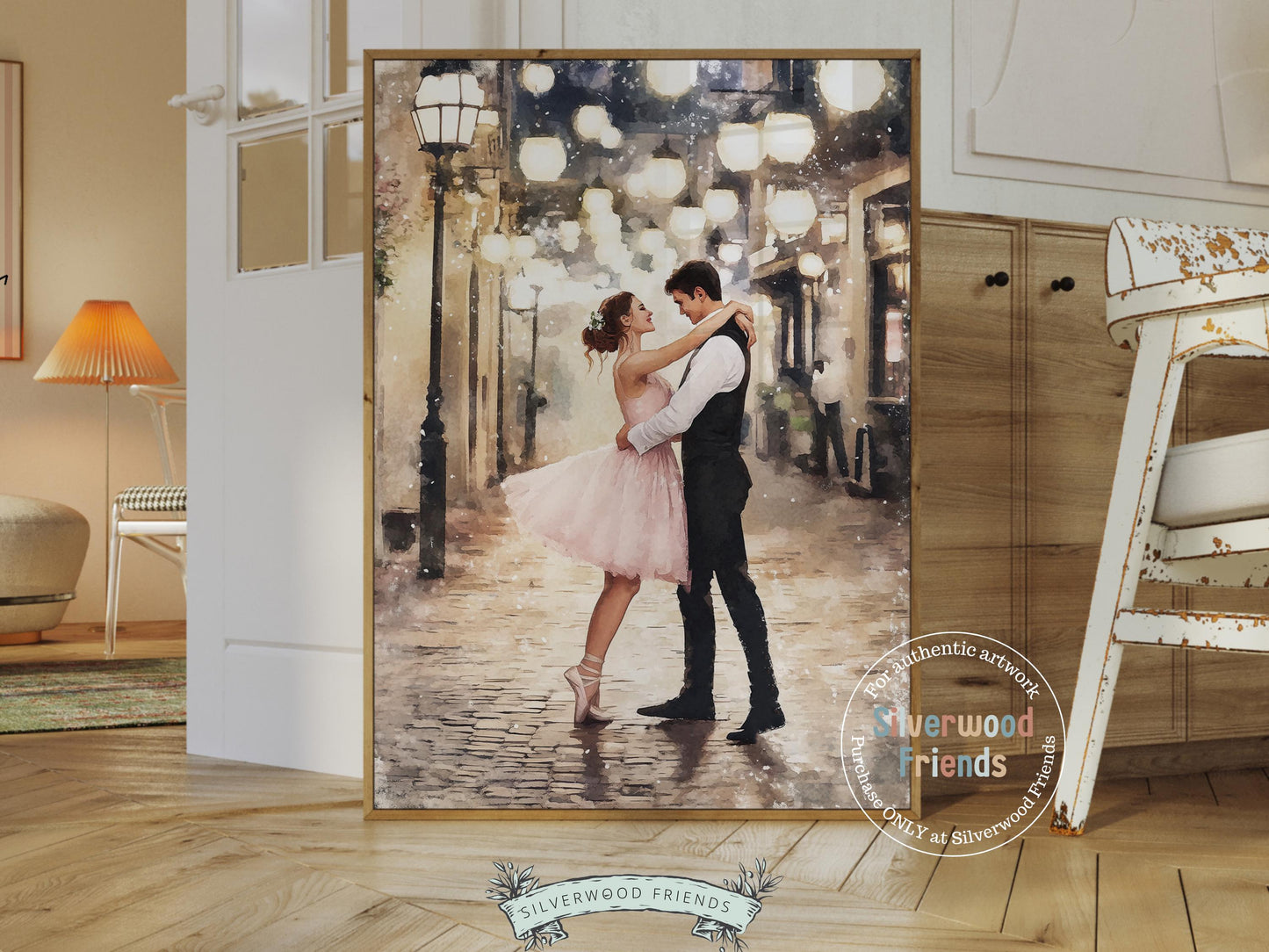 Romantic Ballet Christmas Print, Moody Valentines Printable Wall Art, Festive Christmas Nutcracker Vintage Holiday Host Decor Digital Print