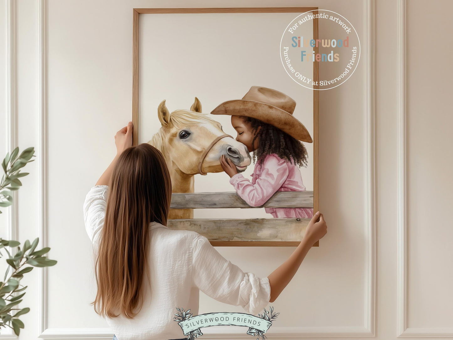 Cowgirl Nursery Print, African American Cowgirl Nursery Decor, Little Black Girl Horse Room Wall Decor, Western Nursery Decor Digital Print
