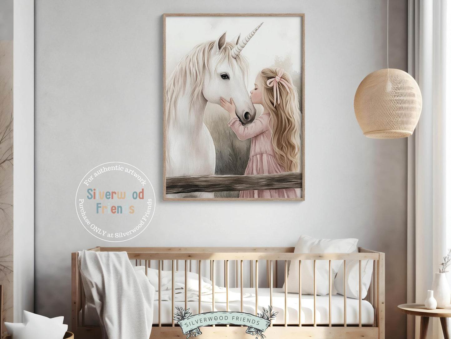 Baby Girl Unicorn Nursery Print, Unicorn Ballerina Nursery Decor, Fairytale Nursery Wall Art, Little Girl's Fantasy Nursery Digital Print
