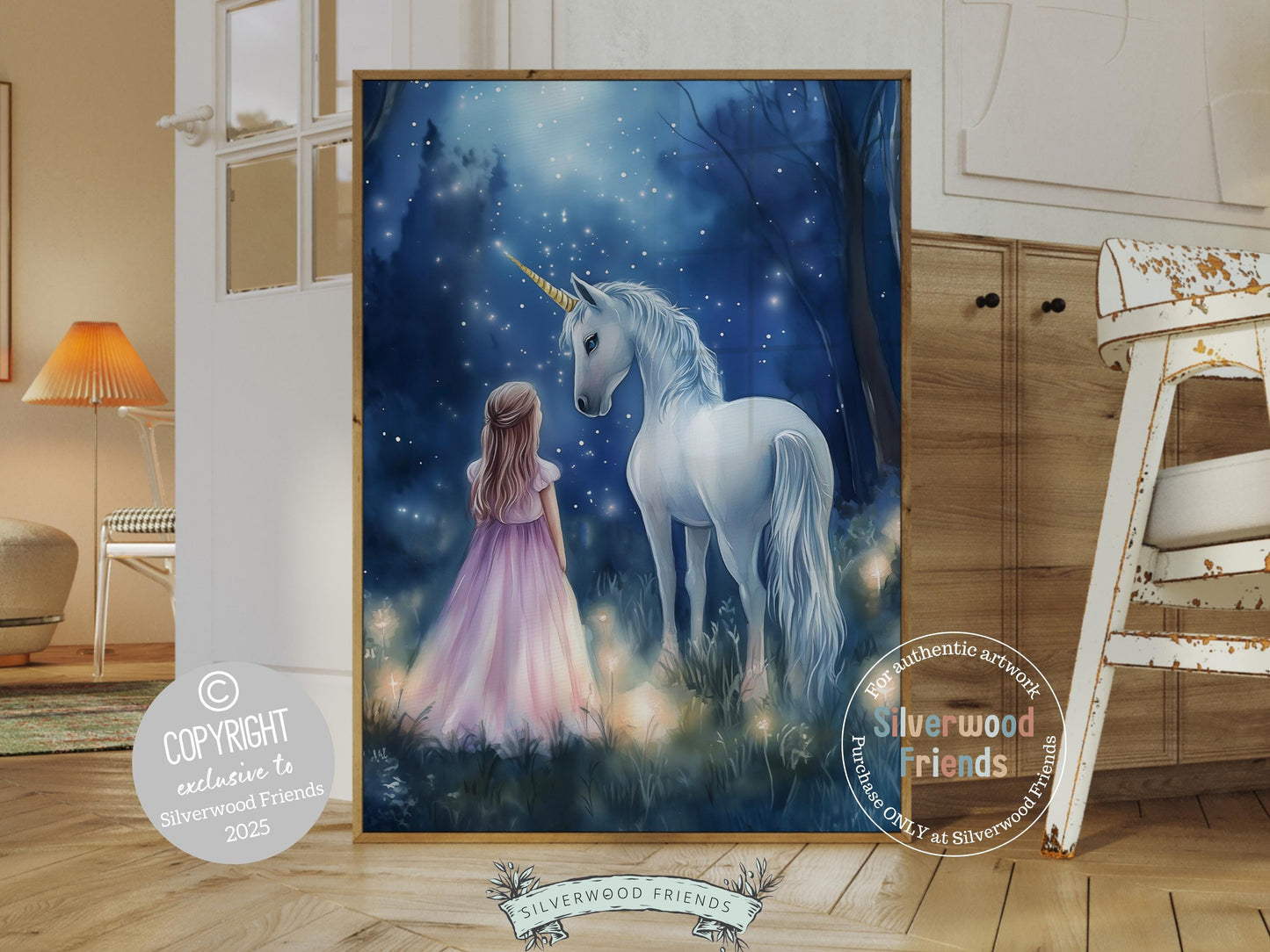Unicorn Nursery Print, Unicorn Horse Nursery Bedroom Decor, Baby Girl Fairytale Nursery Wall Art, Toddler Girl Fantasy Nursery Digital Print