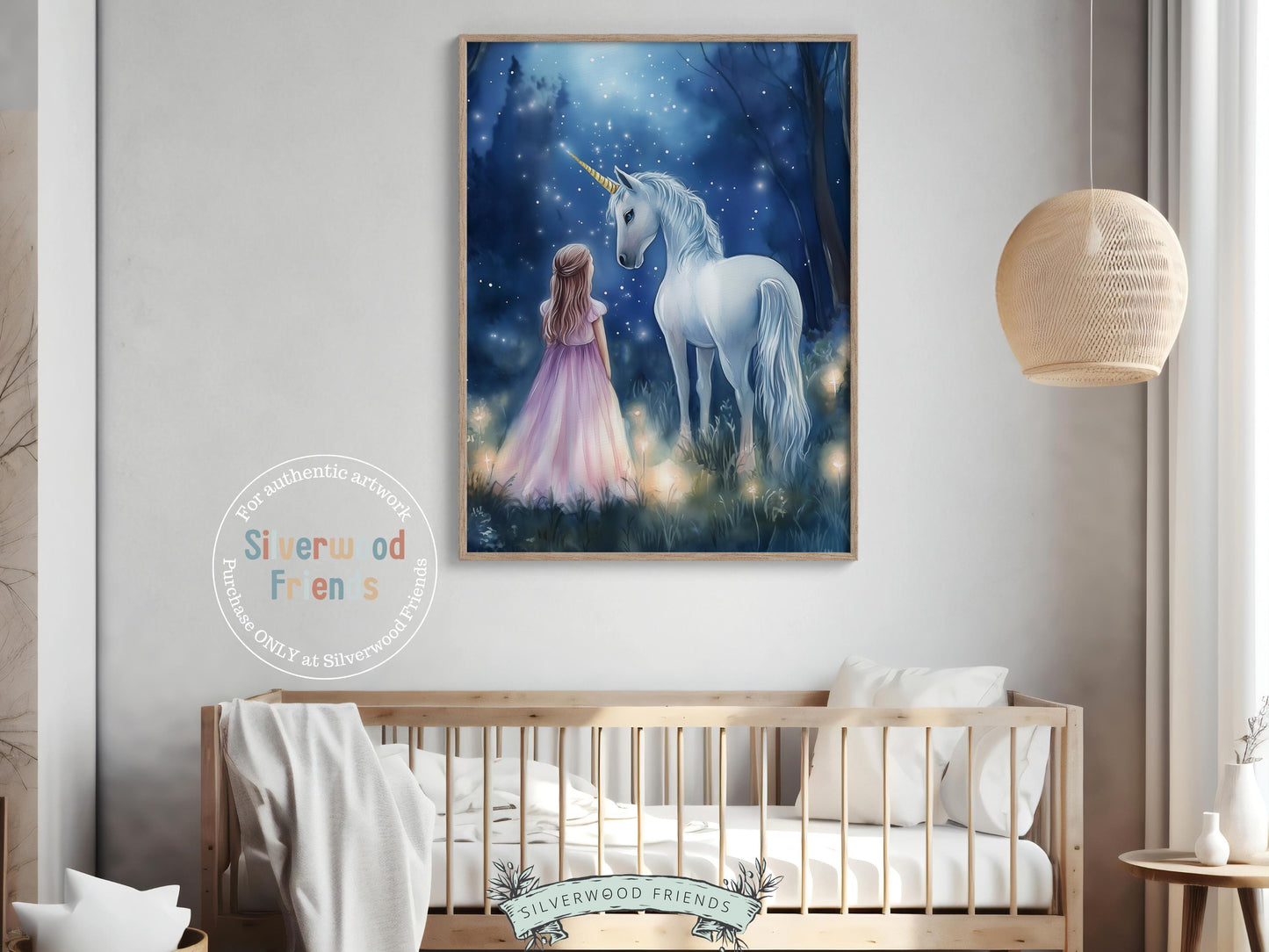 Unicorn Nursery Print, Unicorn Horse Nursery Bedroom Decor, Baby Girl Fairytale Nursery Wall Art, Toddler Girl Fantasy Nursery Digital Print