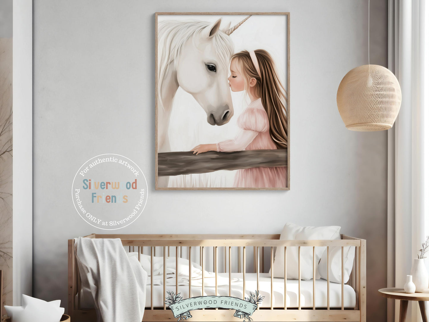 Baby Girl Unicorn Nursery Print, Unicorn Horse Nursery Decor, Fairytale Farmhouse Nursery Wall Art,Little Girl Fantasy Nursery Digital Print