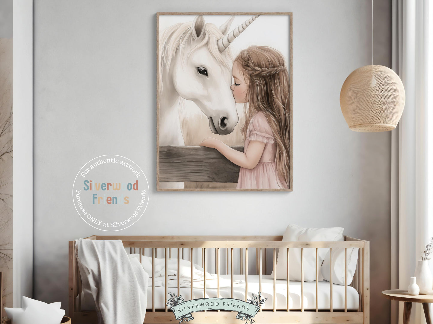 Unicorn Nursery Print, Baby Girl Unicorn Horse Nursery Decor, Fairytale Farmhouse Nursery Wall Art, Unicorn Bedroom Wall Art Digital Print