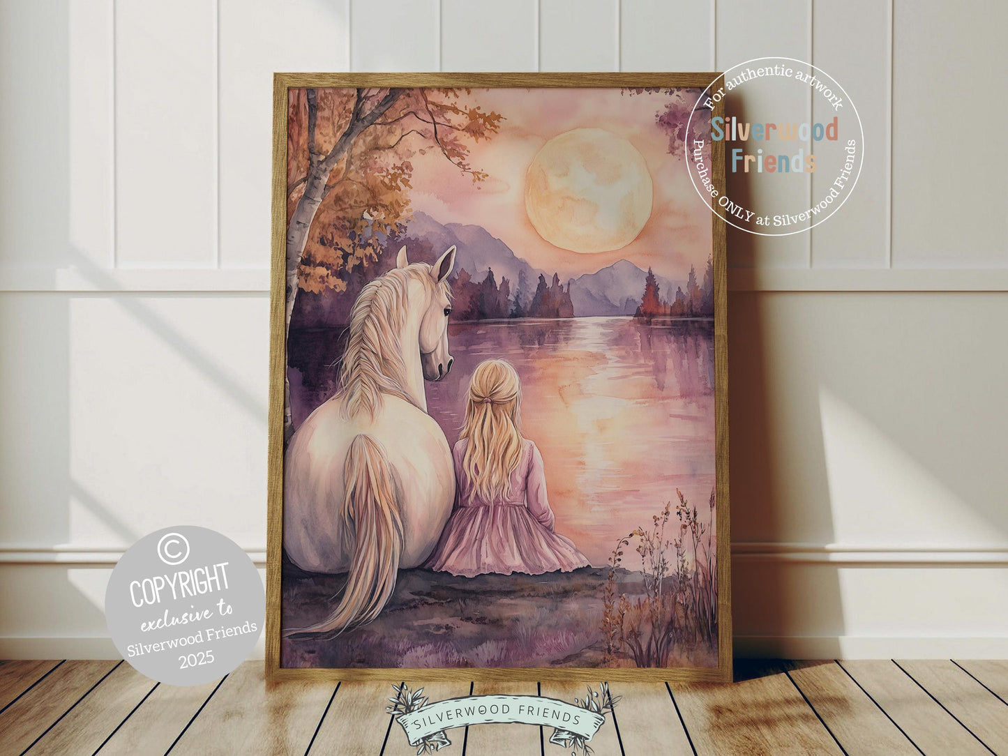 White Horse Print, Little Girl Horse Nursery Decor, Pastel Pink Horse Nursery Wall Art, Girl Horse Fairytale Princess Picture Digital Print