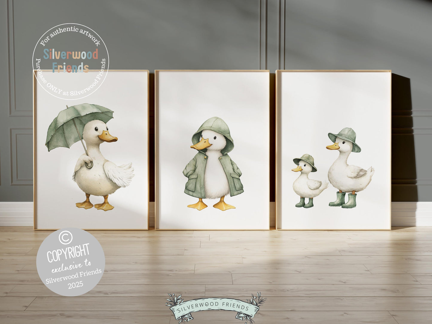 Duck Nursery Prints, Sage Green Duck Nursery Decor, Gender Neutral Duck Nursery Wall Art, Vintage Farmhouse Mudroom Wall Decor Digital Print