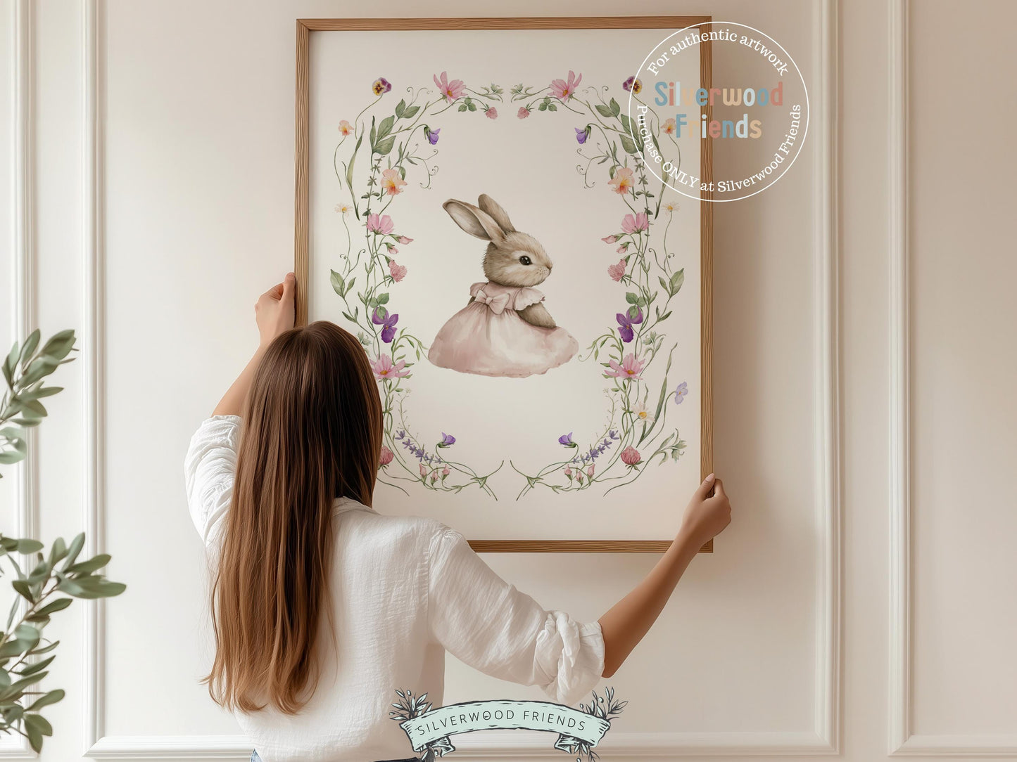 Bunny Nursery Prints, Floral Bunny Nursery Wall Art, Wildflower Nursery Decor, Girl Nursery Prints, Bunny Wildflower Nursery Digital Print