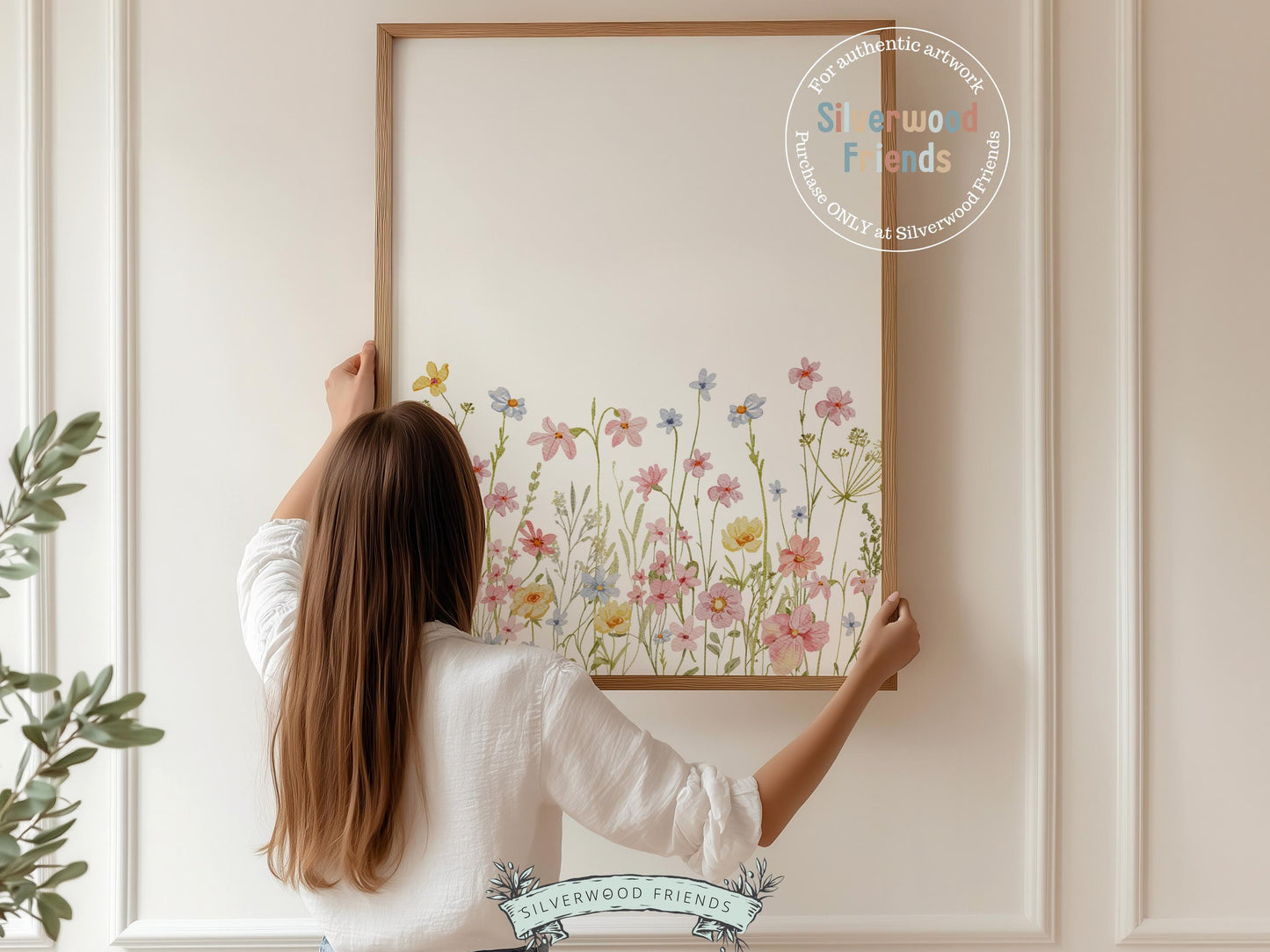 Wildflower Nursery Wall Art, Baby Girl Floral Nursery Prints, Baby Girl Pink Floral Nursery Decor, Wild Flower Field Scape Digital Prints