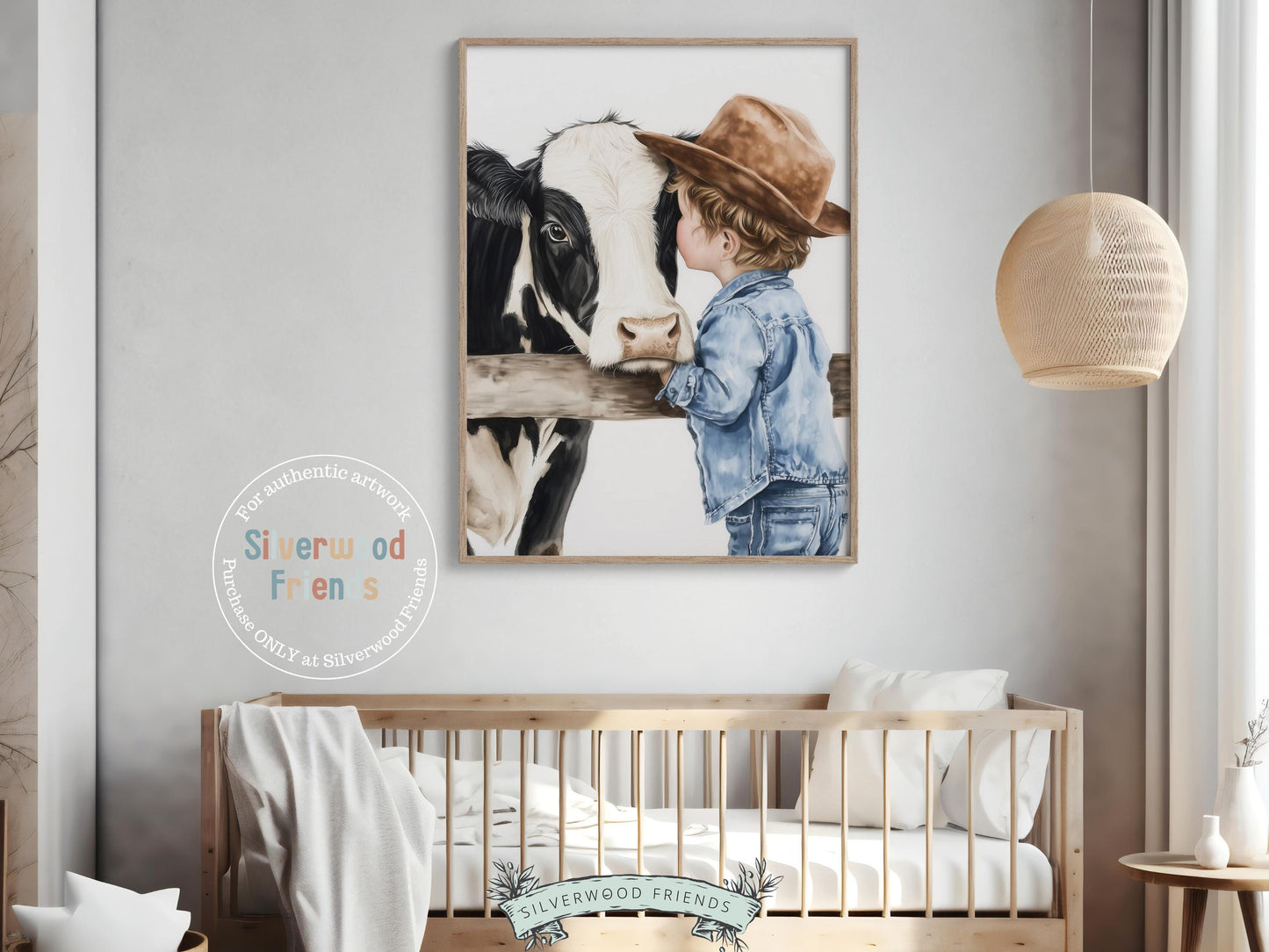 Cowboy Nursery Print, Cow Nursery Decor, Baby Boys Western Nursery Decor, Little Boy Toddler Farm Bedroom Cow Nursery Wall Art Digital Print