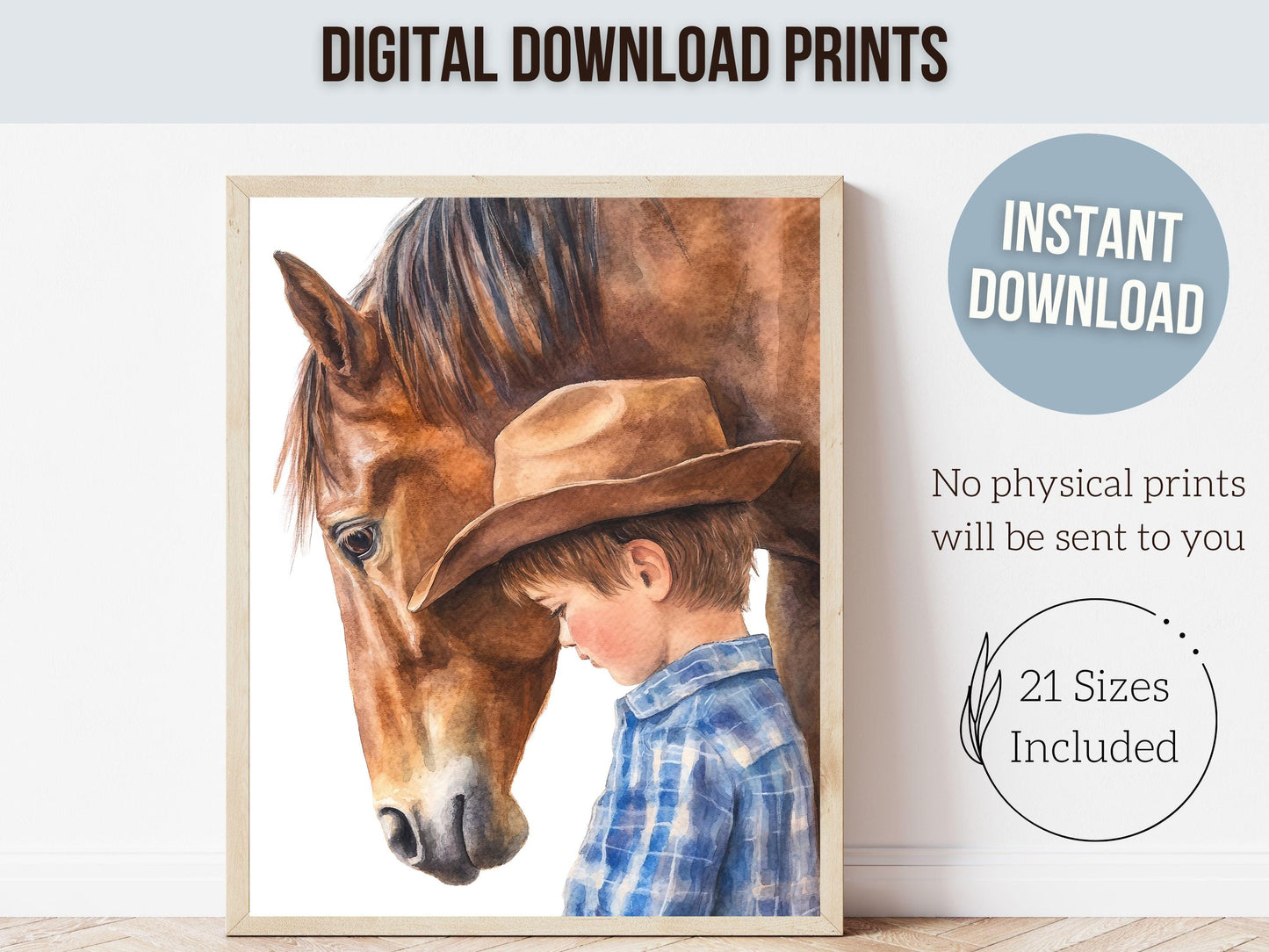 Cowboy Nursery Print, Cowboy Nursery Decor, Baby Boys Western Nursery Decor, Little Boy Toddler Cowboy Horse Nursery Wall Art Digital Print