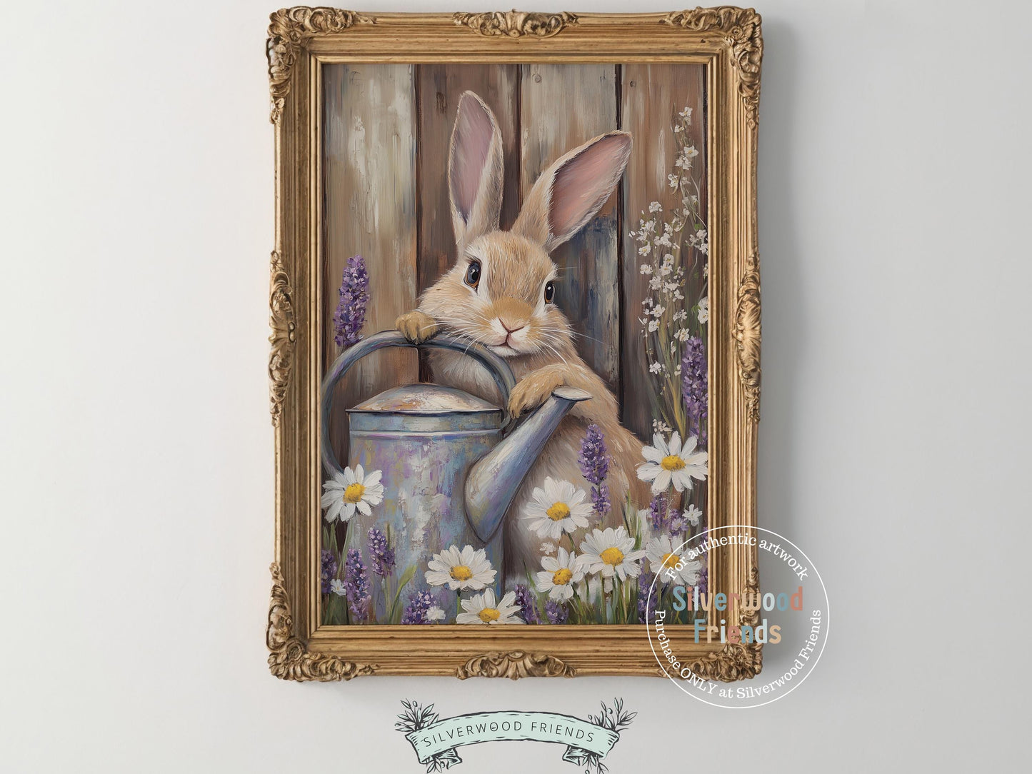Easter Bunny Print, Floral Bunny Nursery Wall Art, Woodland Wildflower Nursery Decor, Easter Farmhouse Wall Decor,Spring Decor Digital Print