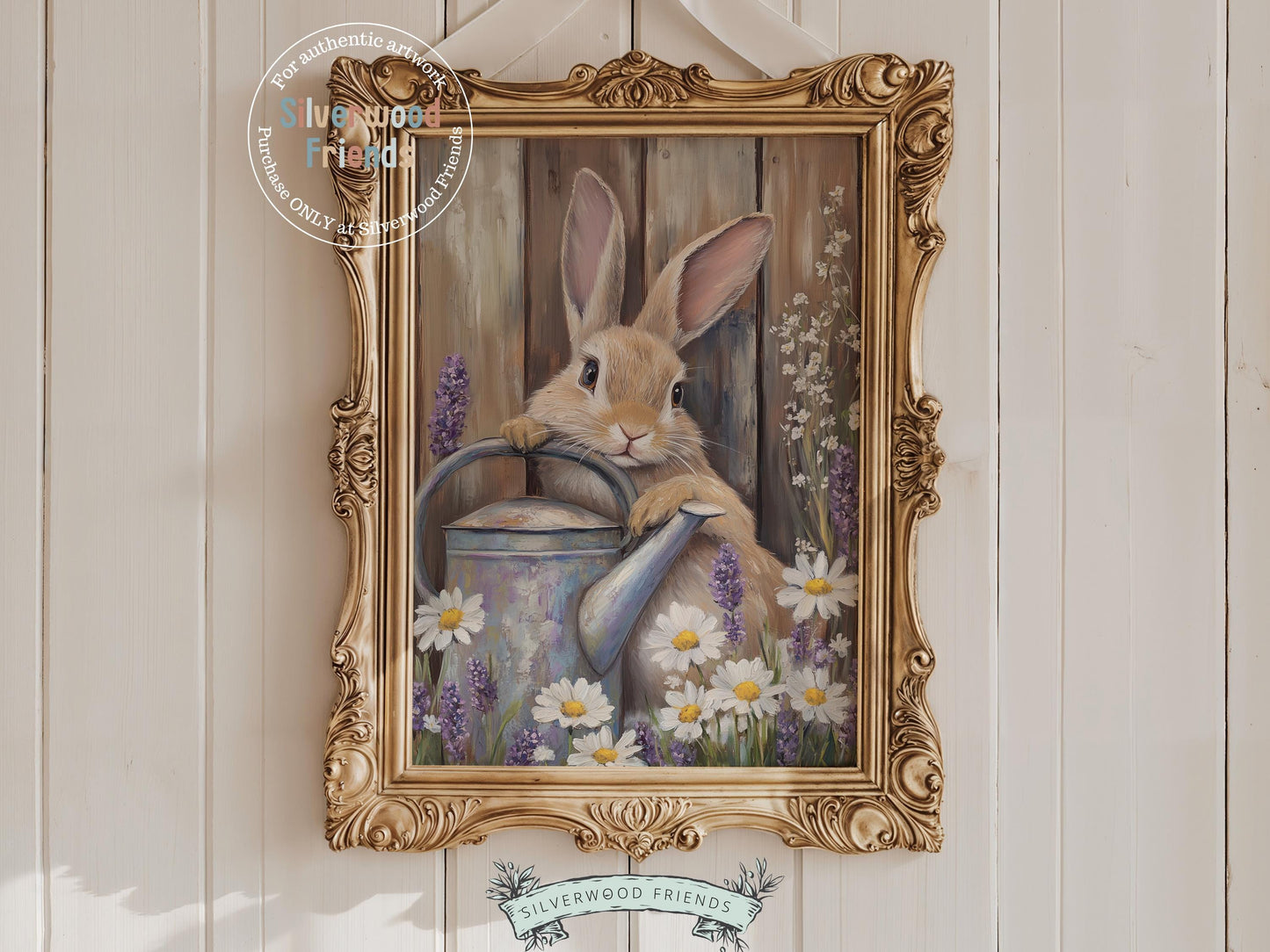 Easter Bunny Print, Floral Bunny Nursery Wall Art, Woodland Wildflower Nursery Decor, Easter Farmhouse Wall Decor,Spring Decor Digital Print