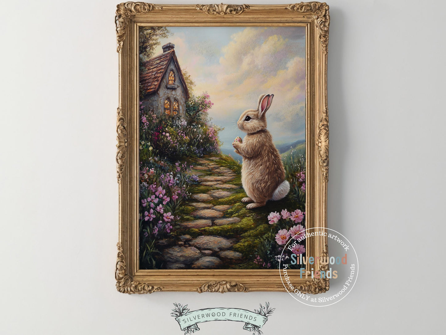 Easter Bunny Print, Easter Decor, Woodland Bunny Nursery Decor, Spring Cottagecore Farmhouse Wall Decor, Easter Printables Digital Print