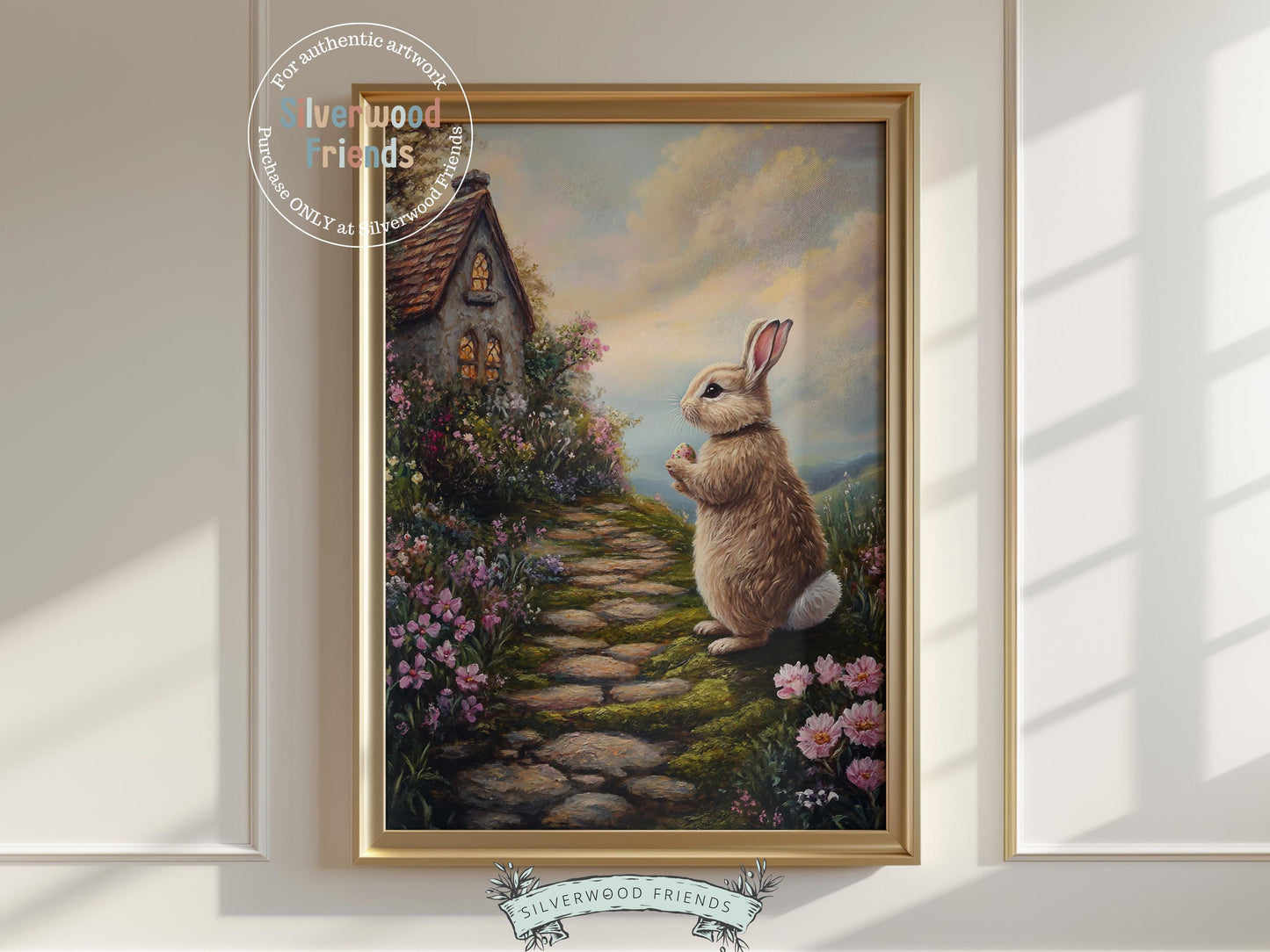 Easter Bunny Print, Easter Decor, Woodland Bunny Nursery Decor, Spring Cottagecore Farmhouse Wall Decor, Easter Printables Digital Print
